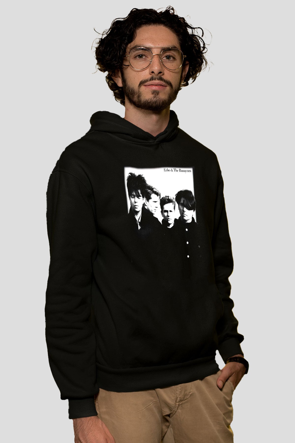Echo and the Bunnymen Siyah Unisex Hoodie