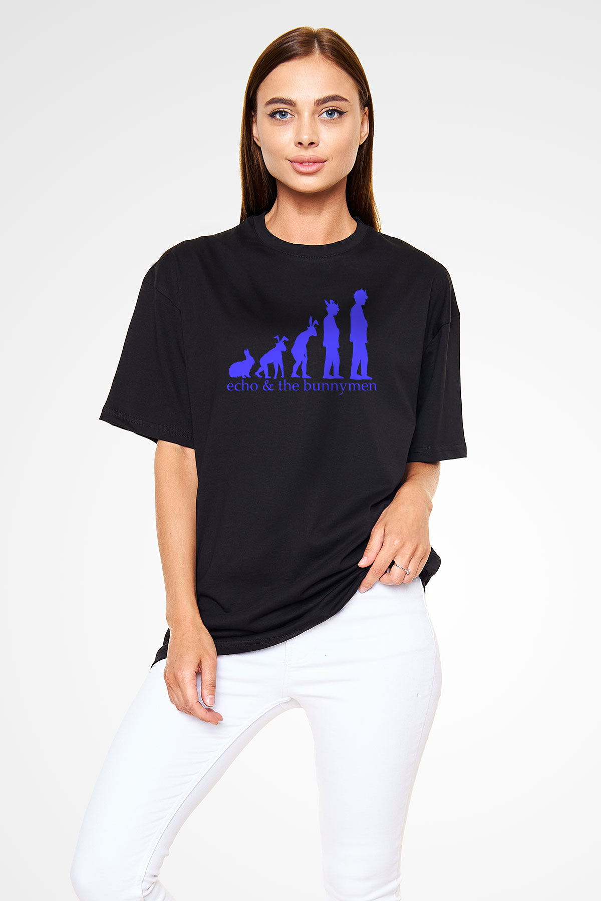 Echo and the Bunnymen Siyah Unisex Oversize Tişört T-Shirt