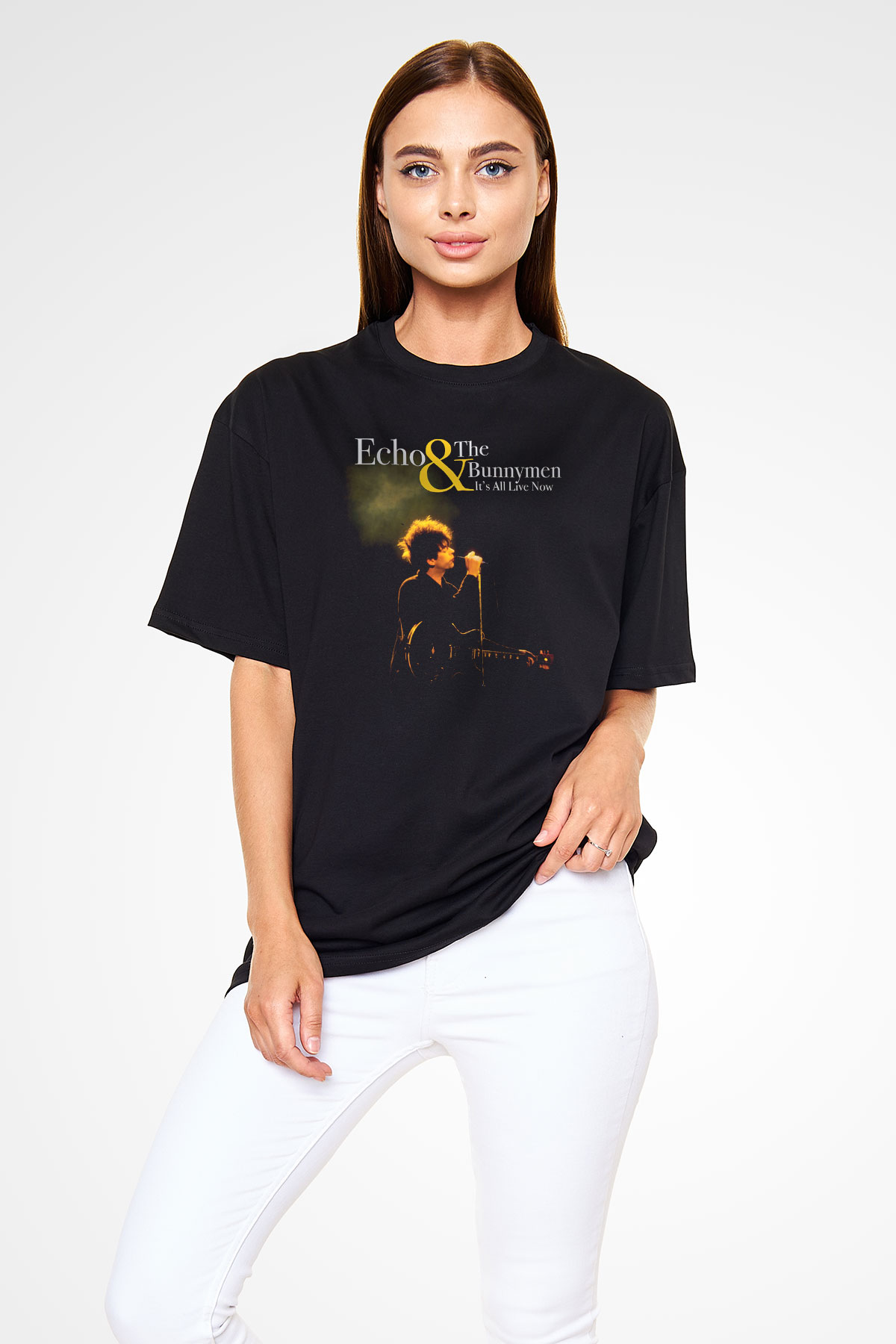 Echo and the Bunnymen Siyah Unisex Oversize Tişört T-Shirt