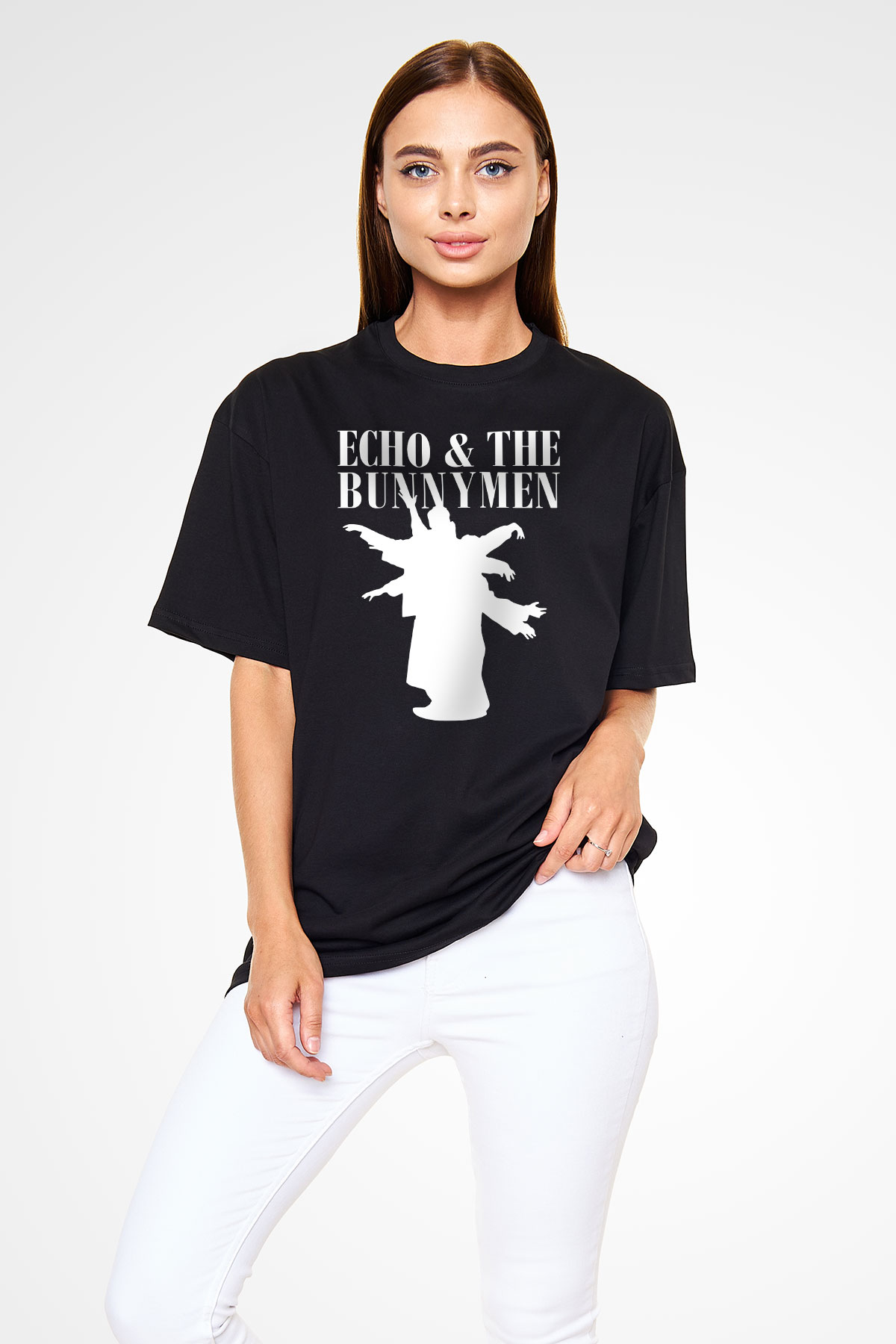 Echo and the Bunnymen Siyah Unisex Oversize Tişört T-Shirt