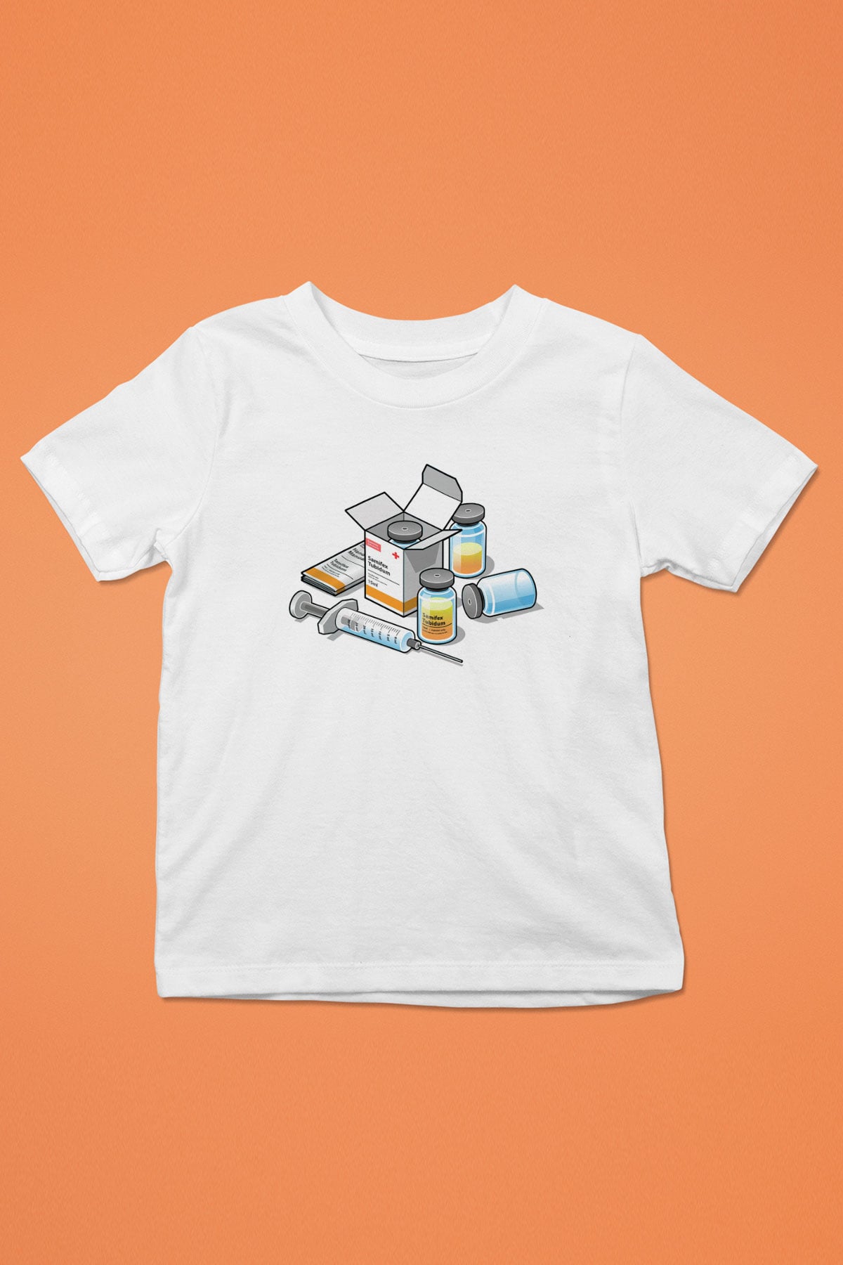 Eczacı Baskılı Beyaz Unisex Çocuk Tişört