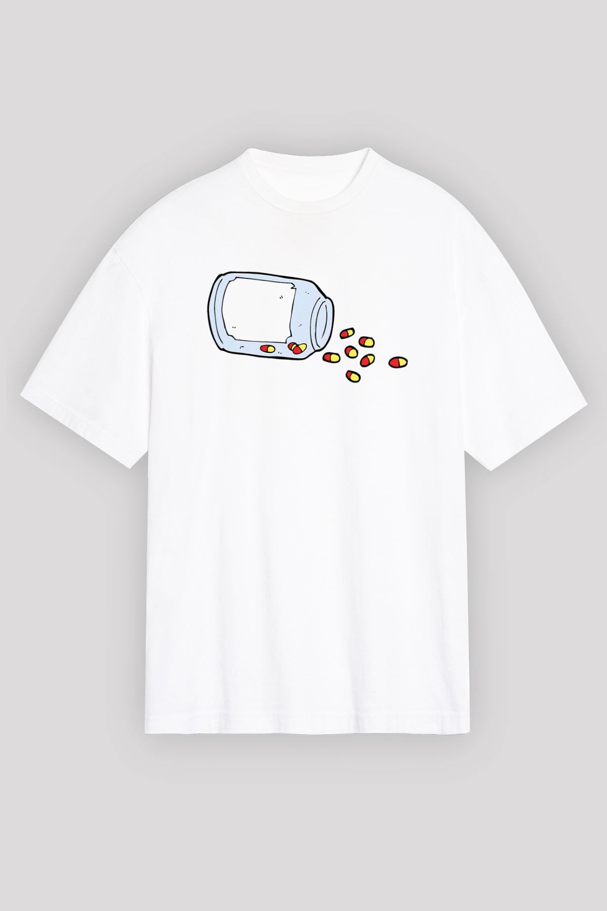 Eczacı Beyaz Unisex Oversize Tişört T-Shirt