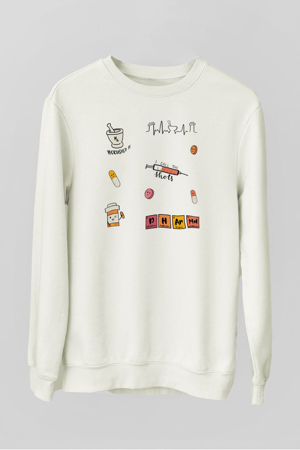 Eczacı Beyaz Unisex Sweatshirt