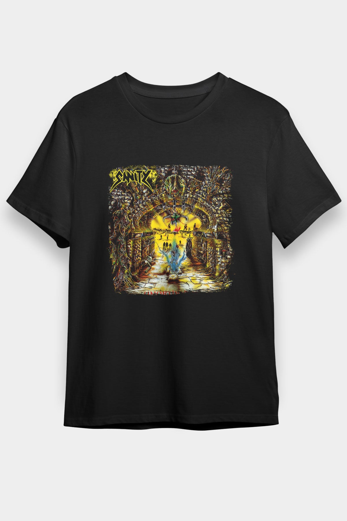 Edge of Sanity Baskılı Unisex Siyah Tişört