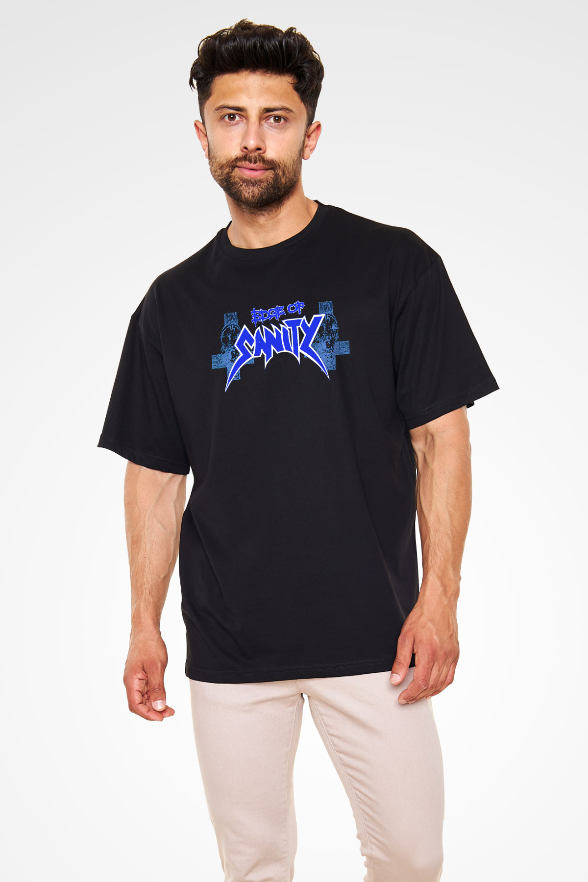 Edge of Sanity Siyah Unisex Oversize Tişört T-Shirt
