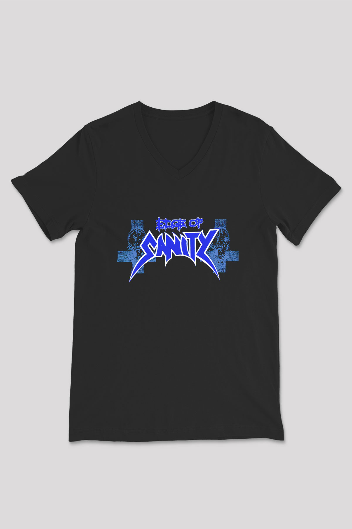 Edge of Sanity Siyah Unisex V Yaka Tişört T-Shirt