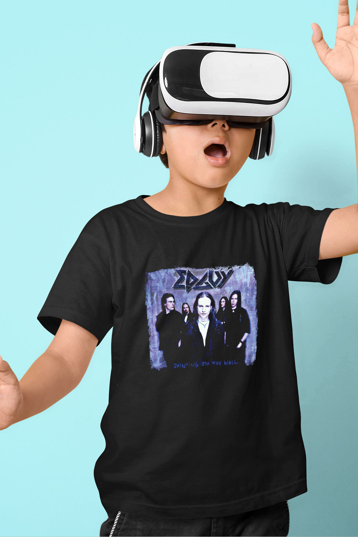Edguy Baskılı Unisex Siyah Çocuk Tişört