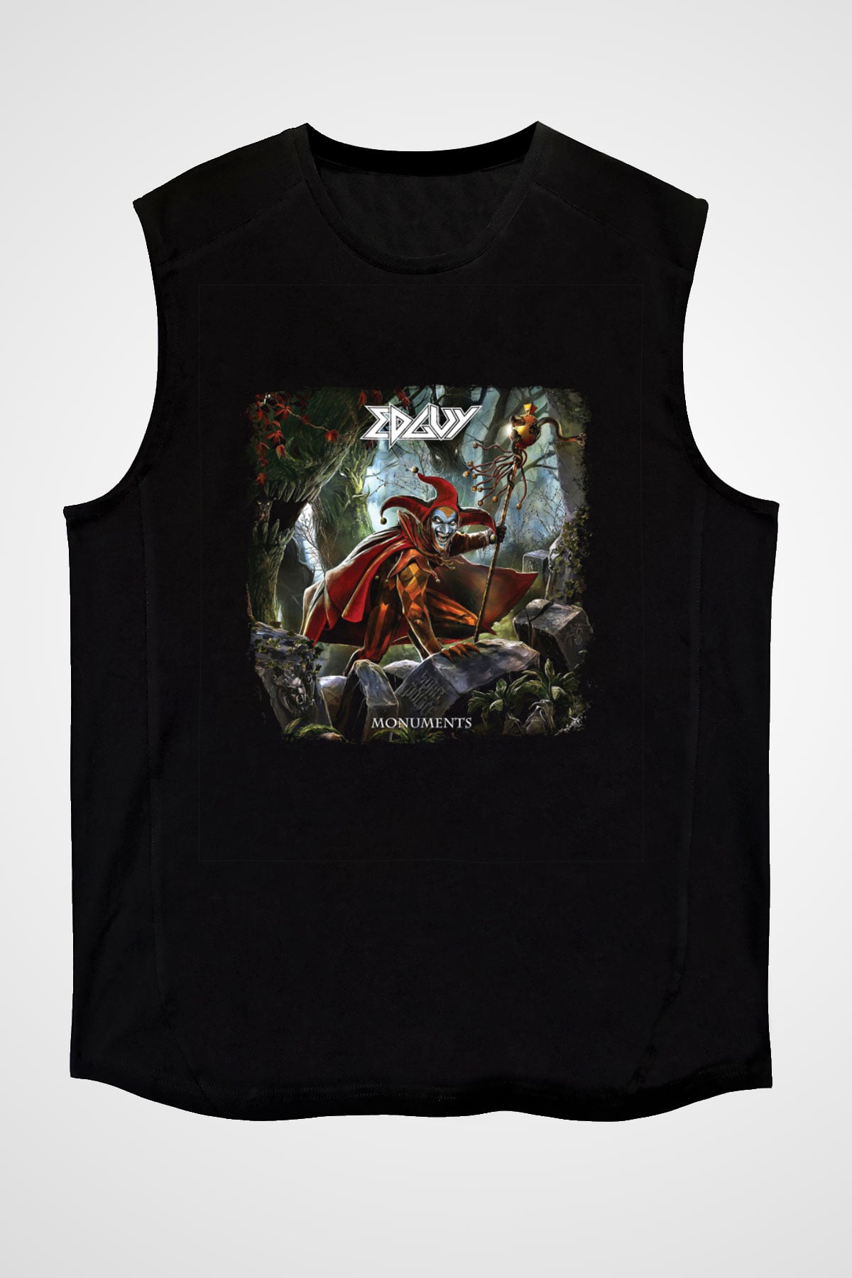 Edguy Baskılı Unisex Siyah Kolsuz Tişört