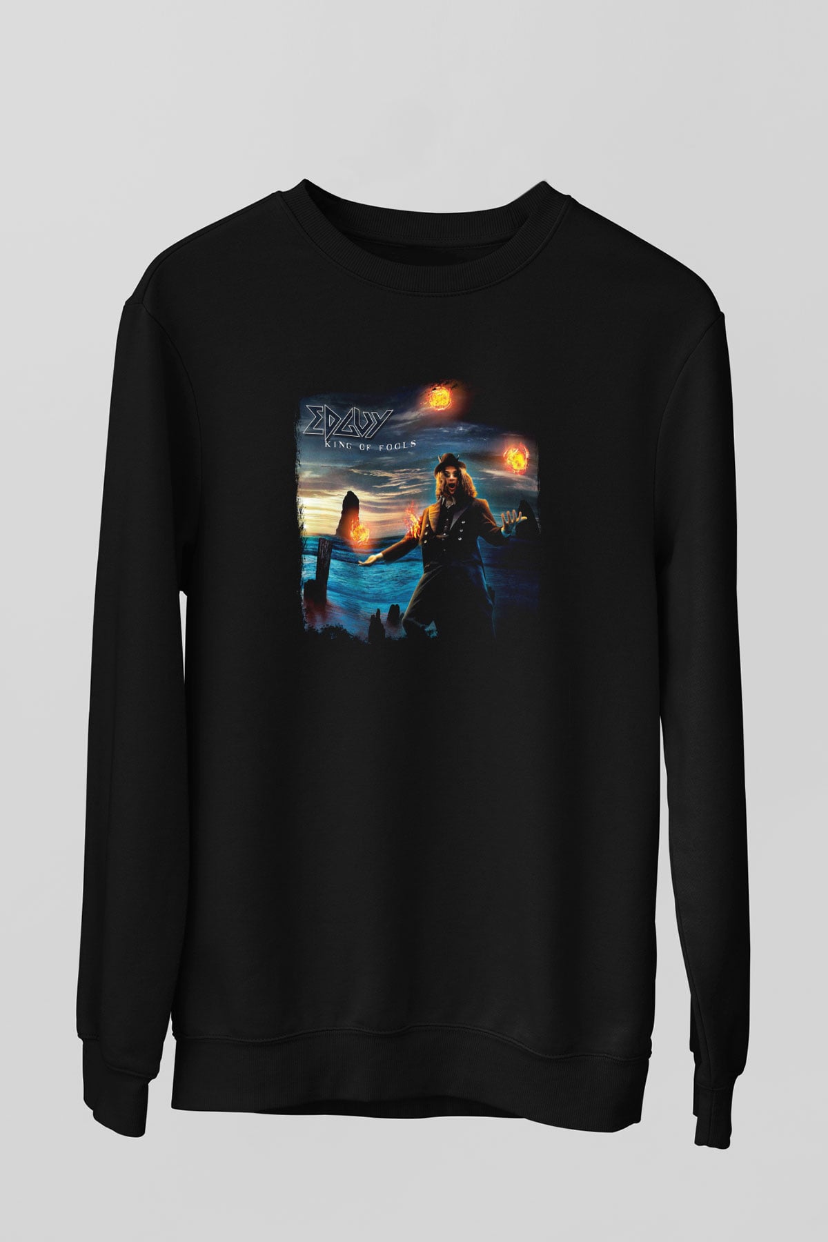 Edguy Baskılı Unisex Siyah Sweatshirt