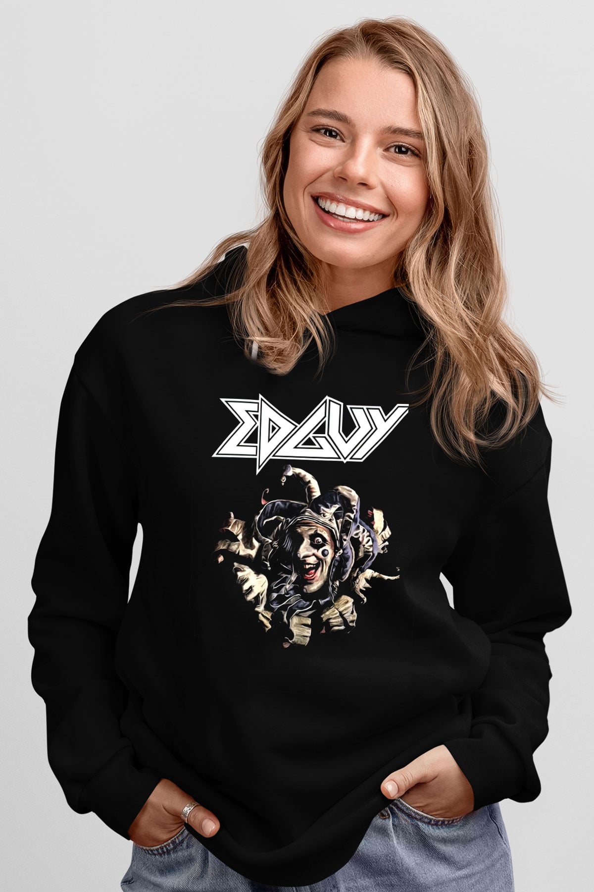 Edguy Siyah Unisex Kapüşonlu Sweatshirt