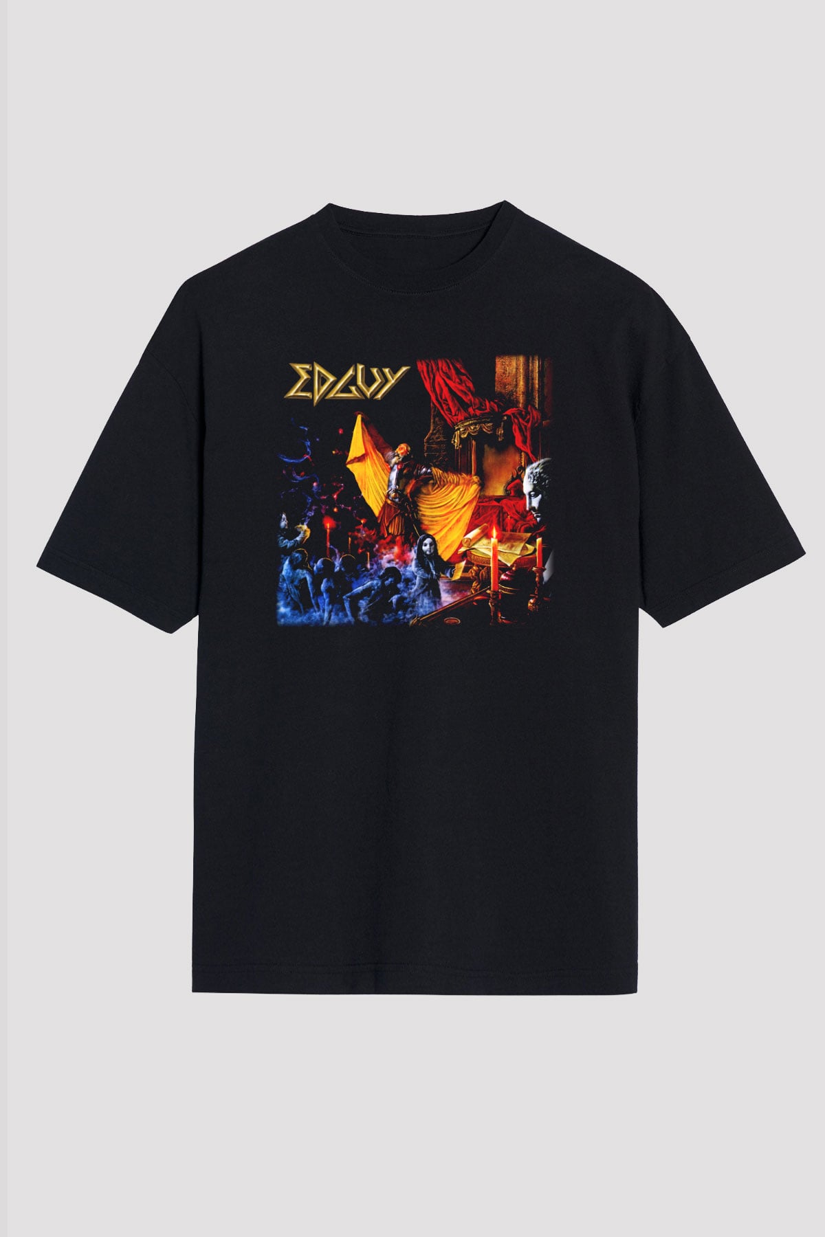 Edguy Siyah Unisex Oversize Tişört T-Shirt