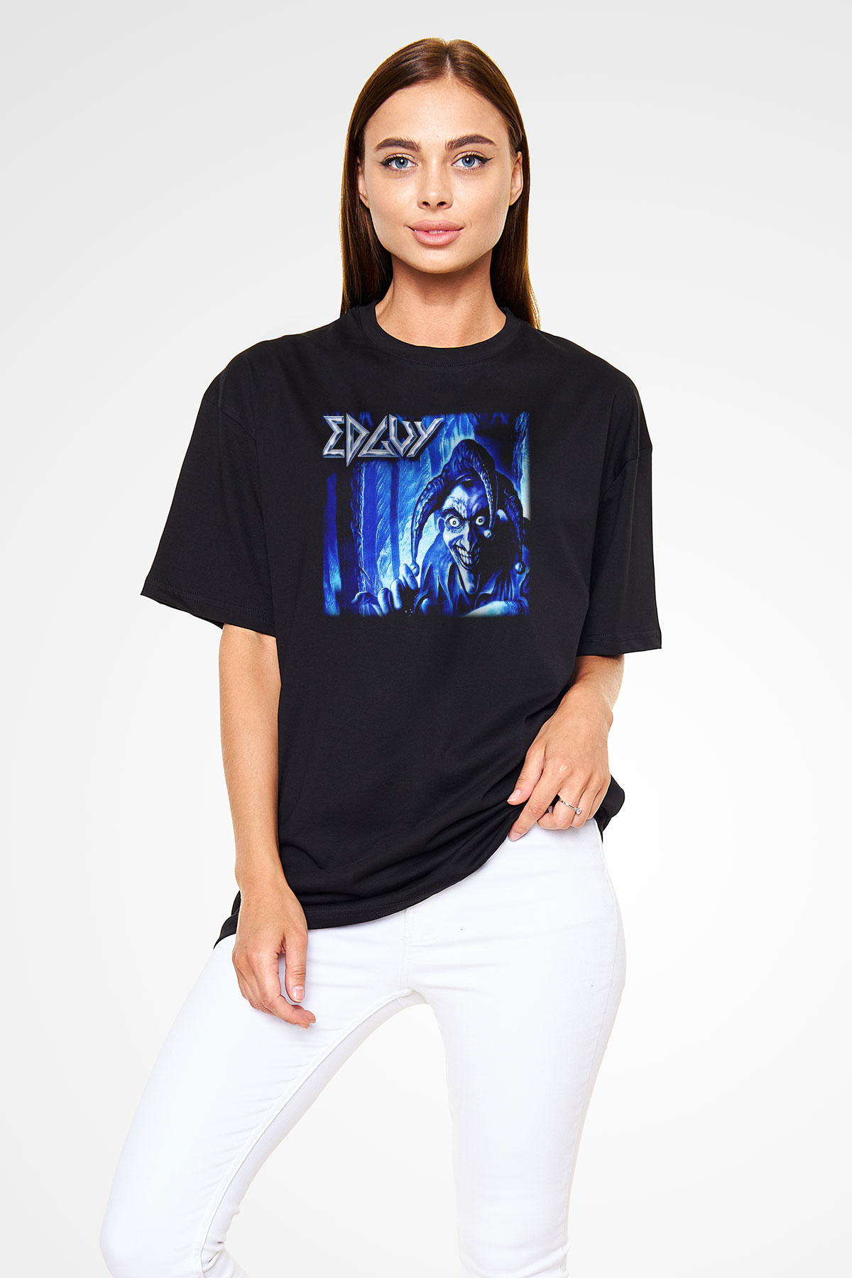 Edguy Siyah Unisex Oversize Tişört T-Shirt