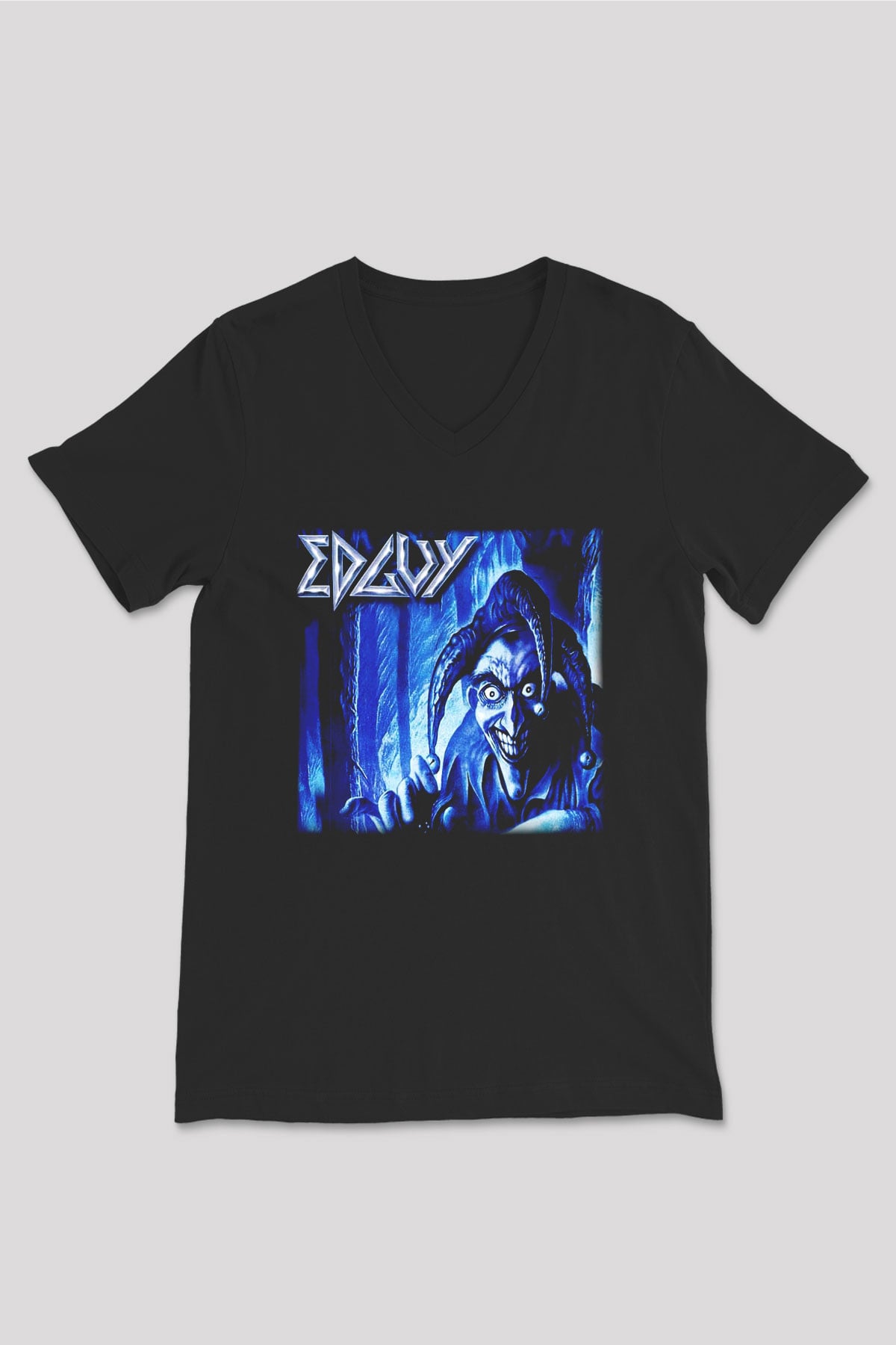 Edguy Siyah Unisex V Yaka Tişört T-Shirt