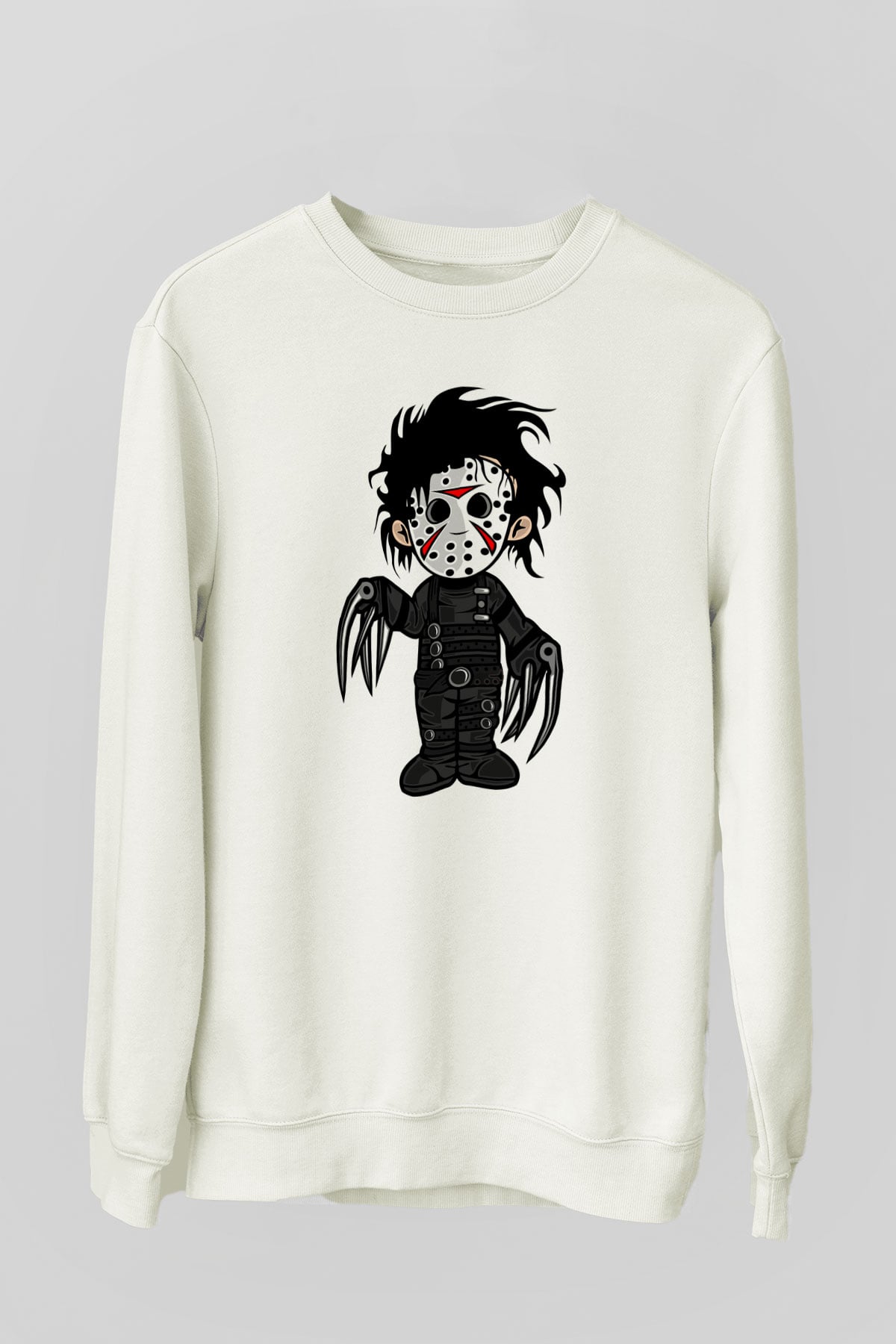 Edward Baskılı Unisex Beyaz Sweatshirt
