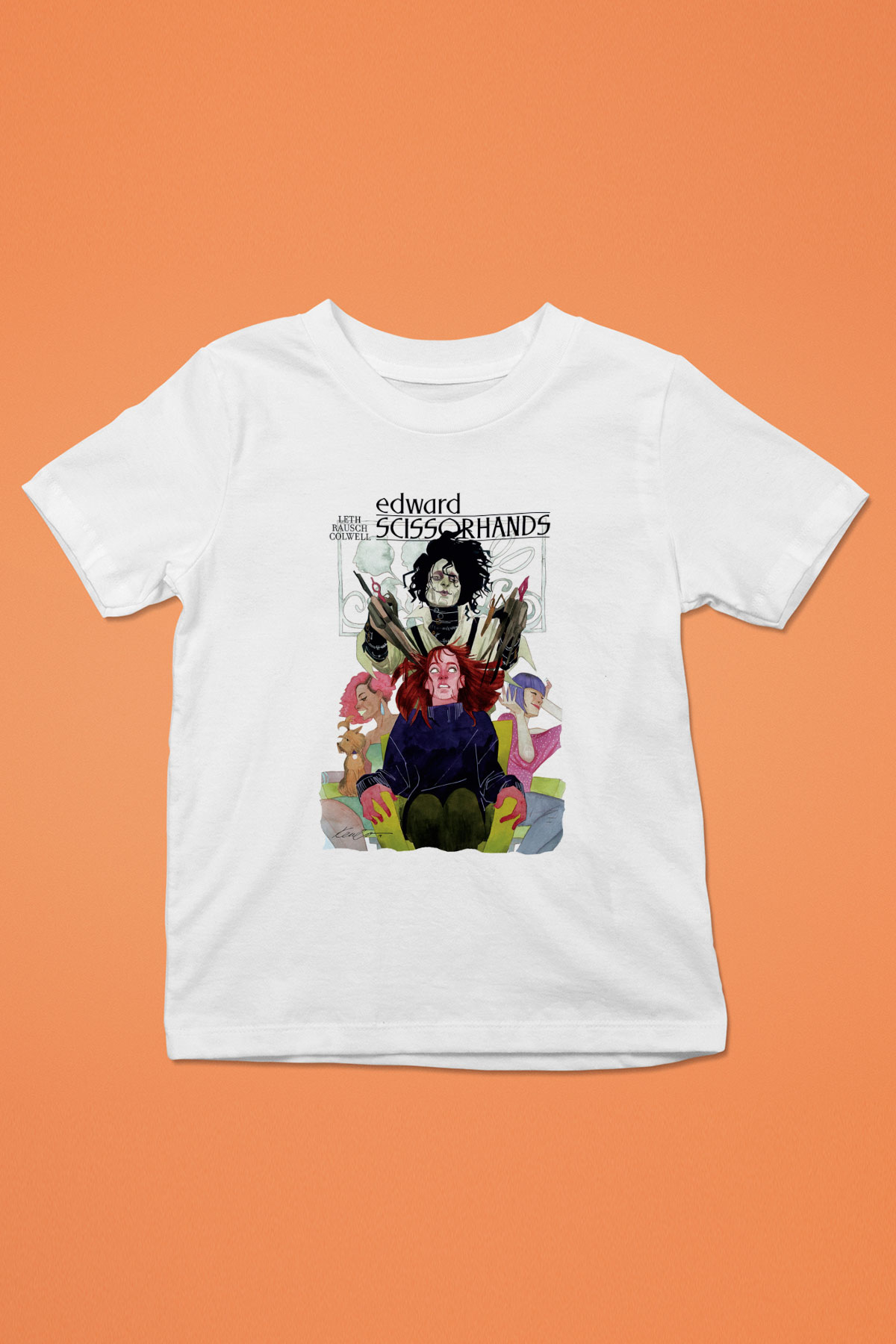 Edward Scissorhands Baskılı Beyaz Unisex Çocuk Tişört
