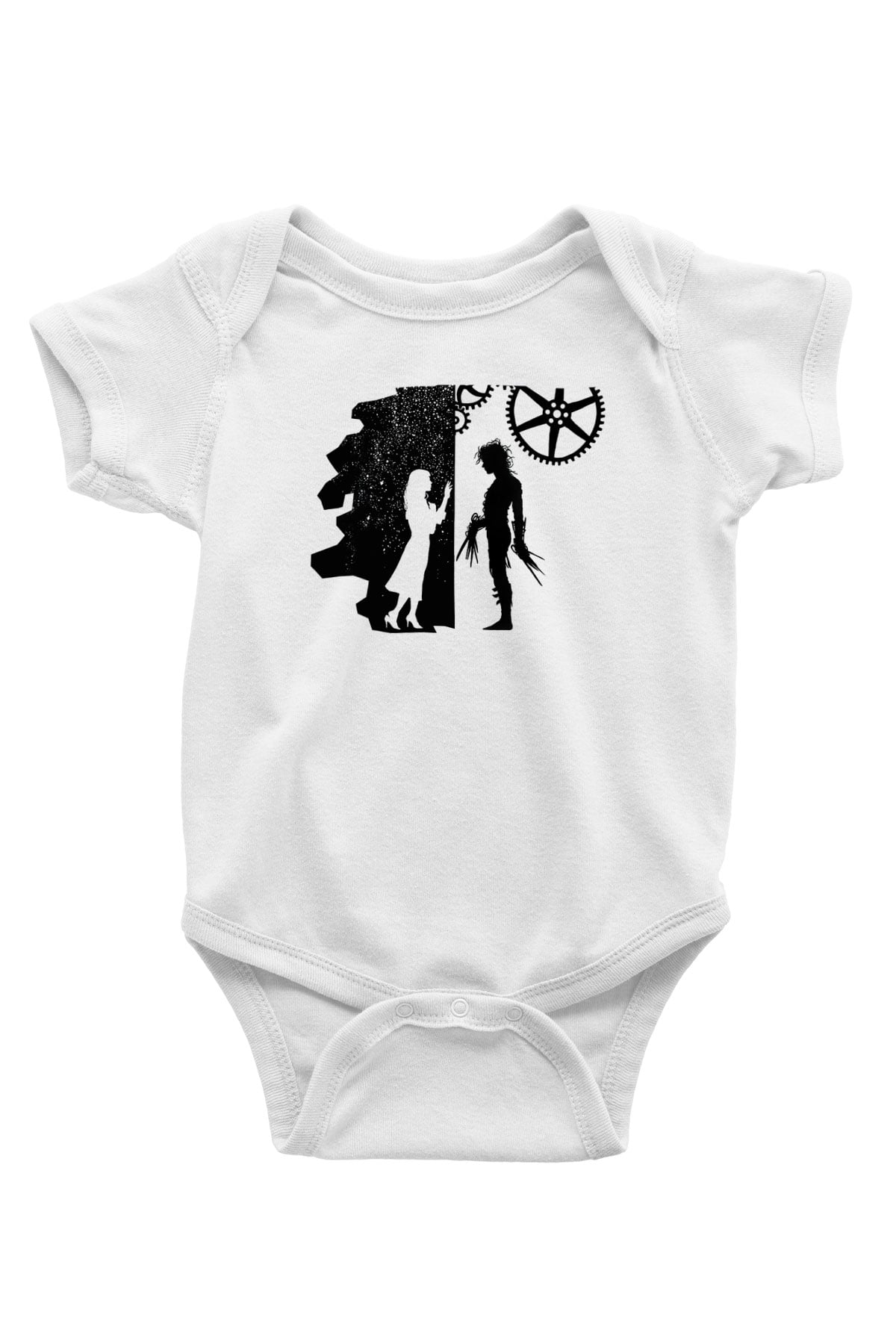 Edward Scissorhands Baskılı Beyaz Unisex Bebek Body - Zıbın