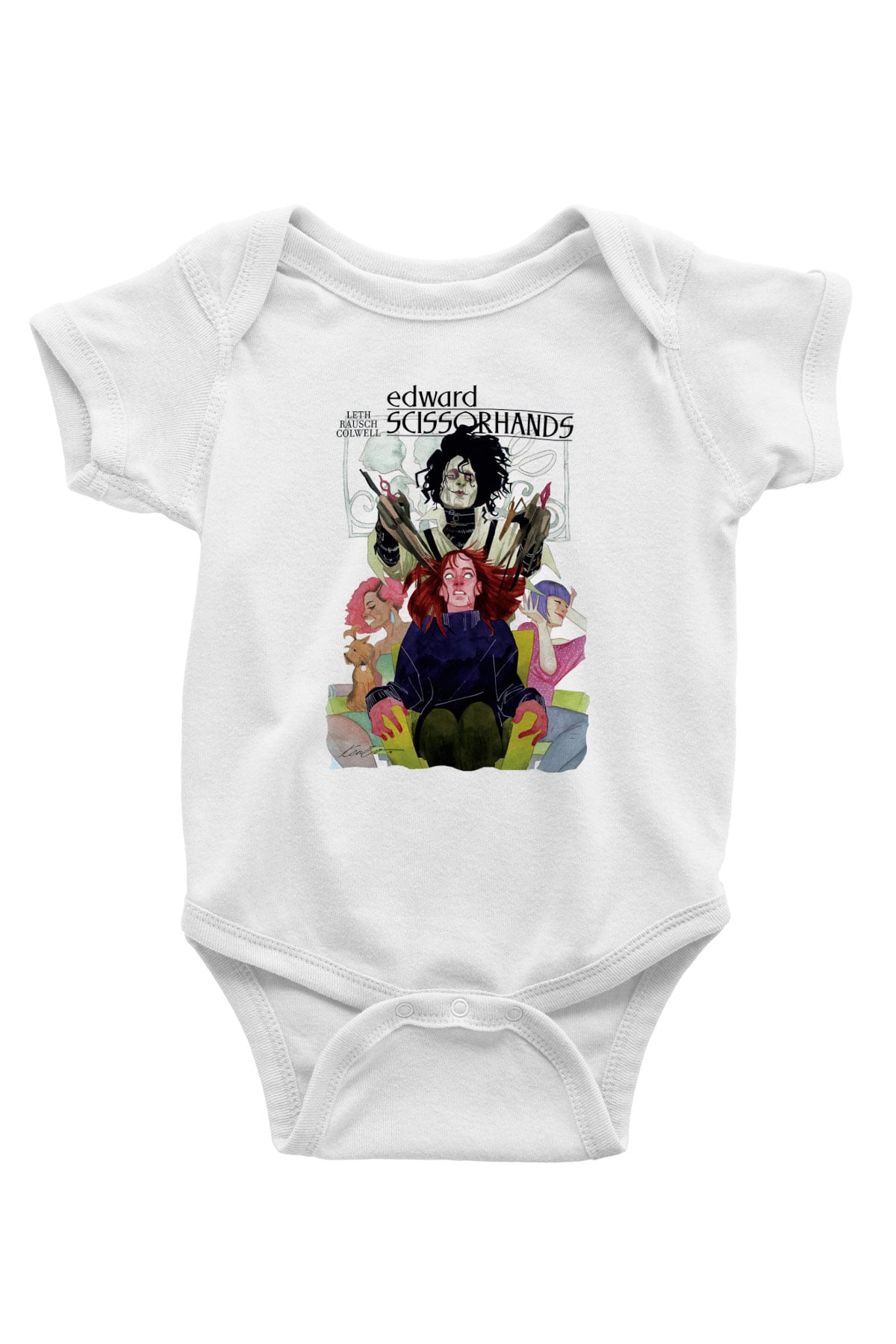 Edward Scissorhands Baskılı Beyaz Unisex Bebek Body - Zıbın