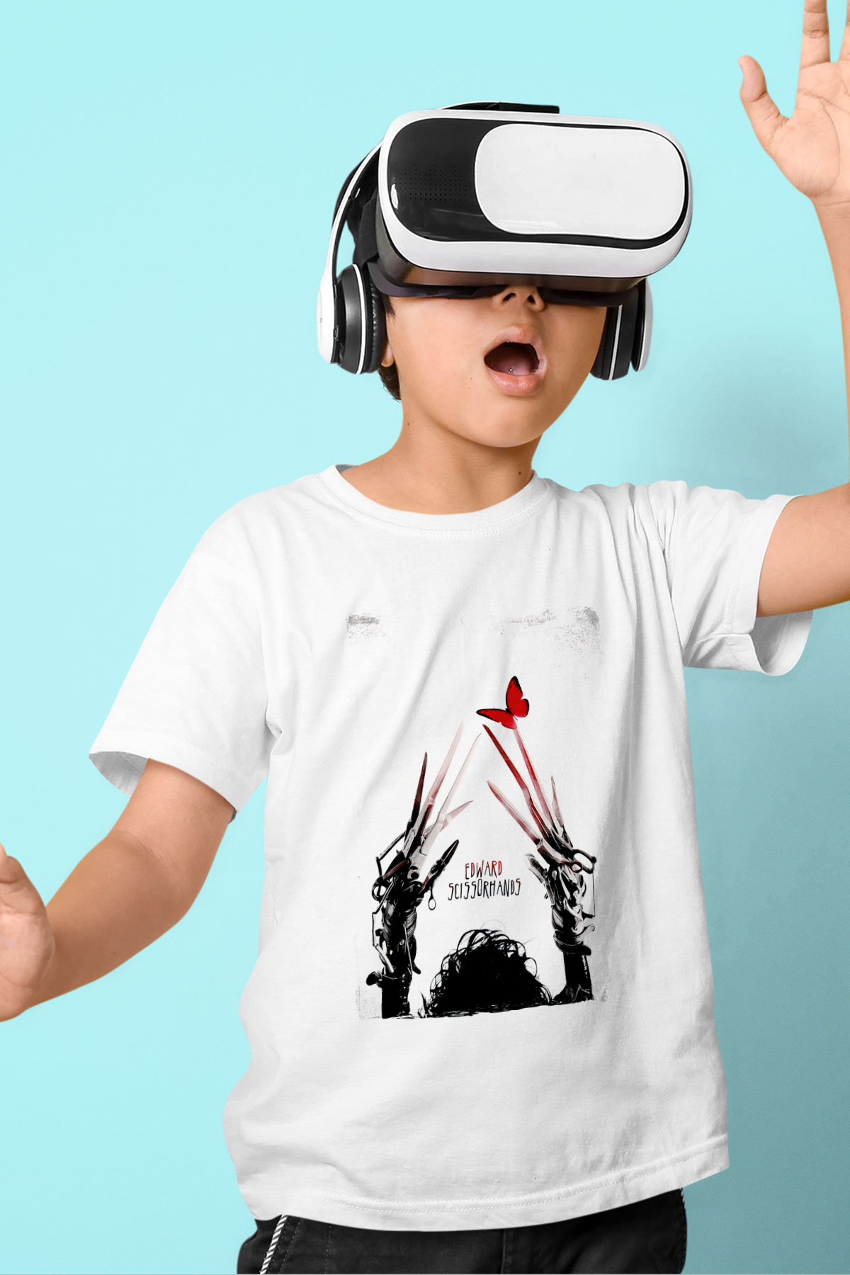 Edward Scissorhands Beyaz Unisex  Çocuk Tişört
