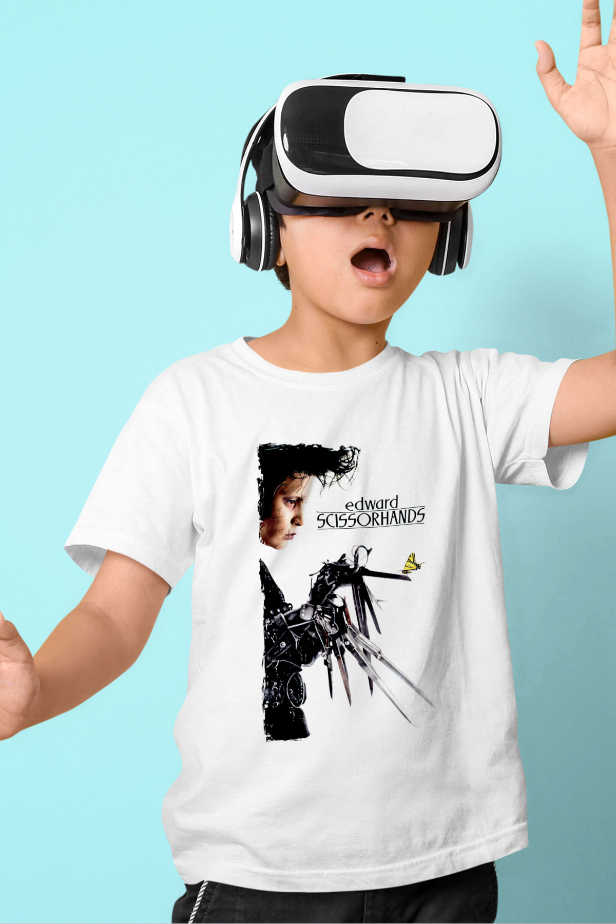 Edward Scissorhands Beyaz Unisex  Çocuk Tişört