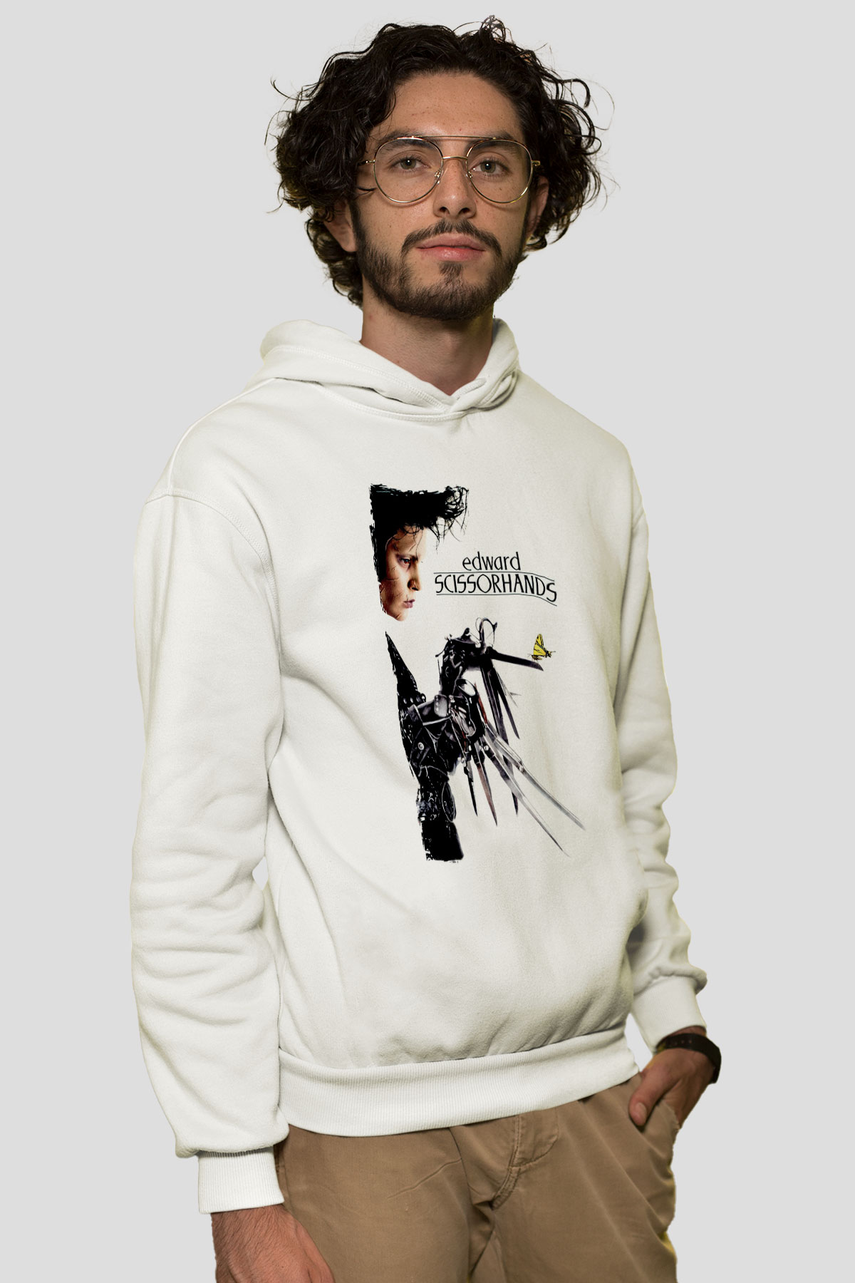 Edward Scissorhands Beyaz Unisex Hoodie