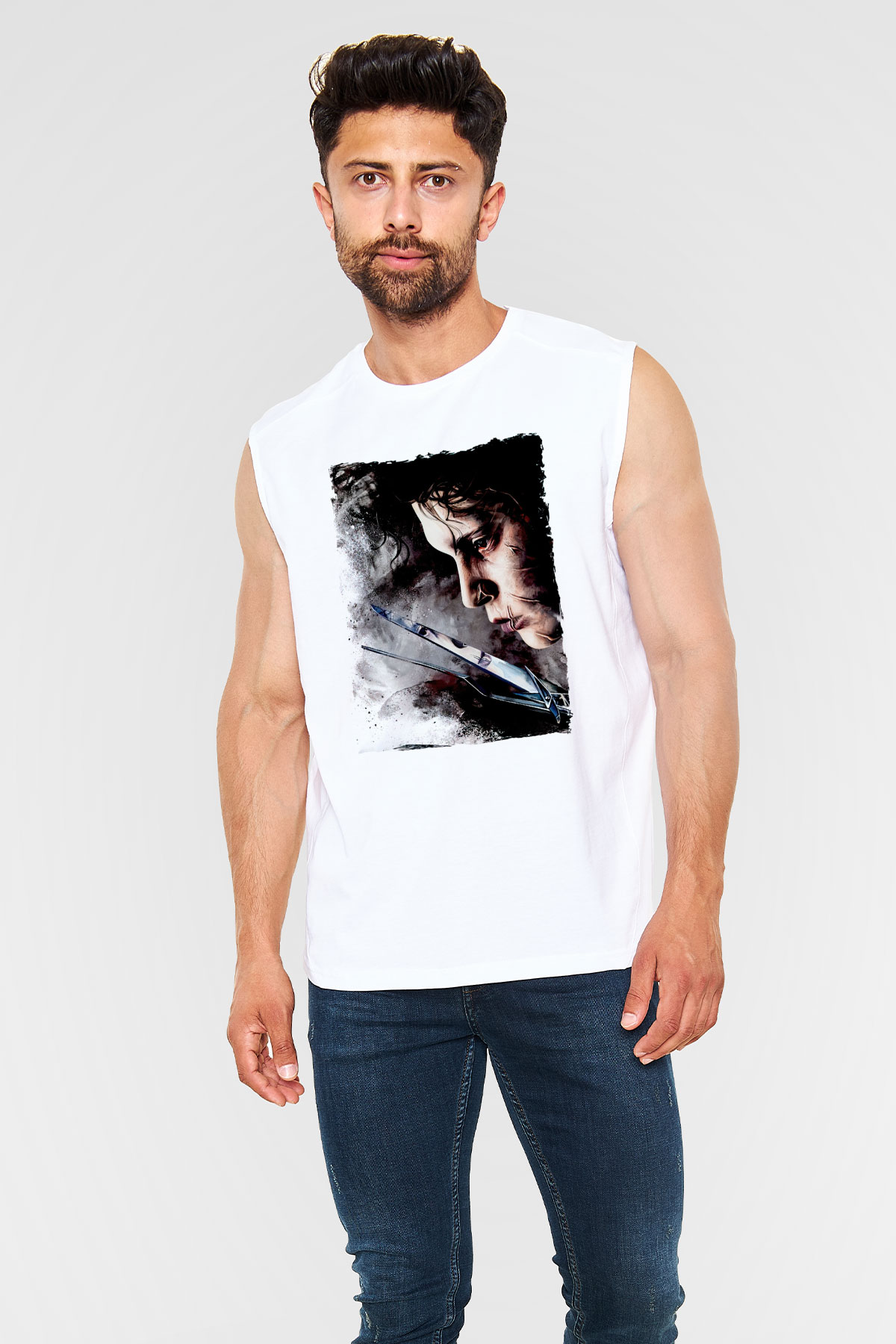 Edward Scissorhands Beyaz Unisex  Kolsuz Tişört