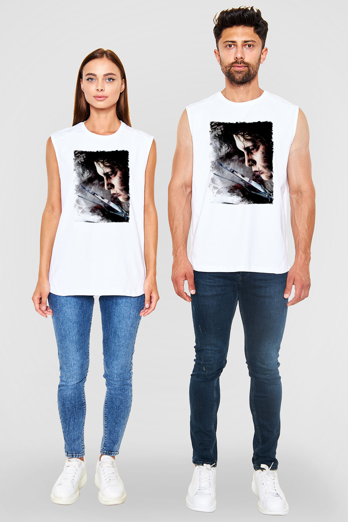 Edward Scissorhands Beyaz Unisex  Kolsuz Tişört