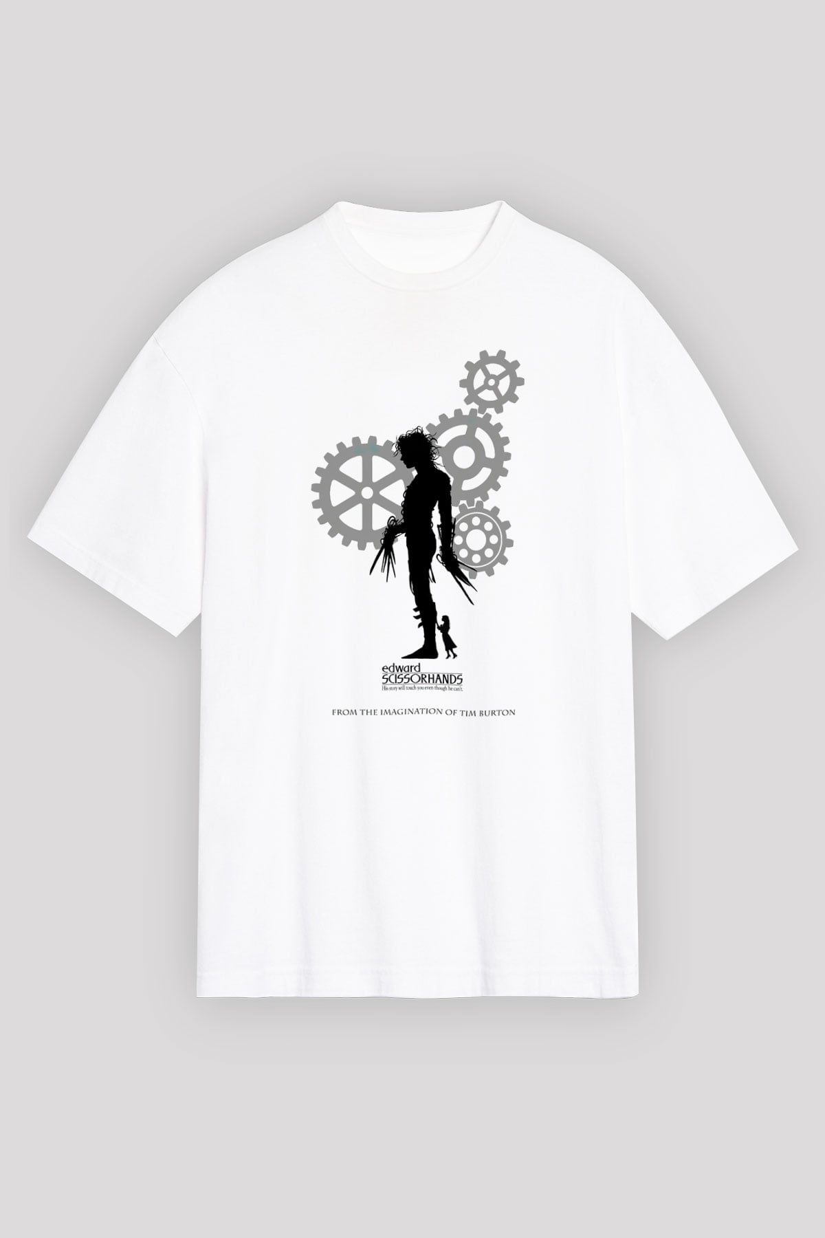 Edward Scissorhands Beyaz Unisex Oversize Tişört
