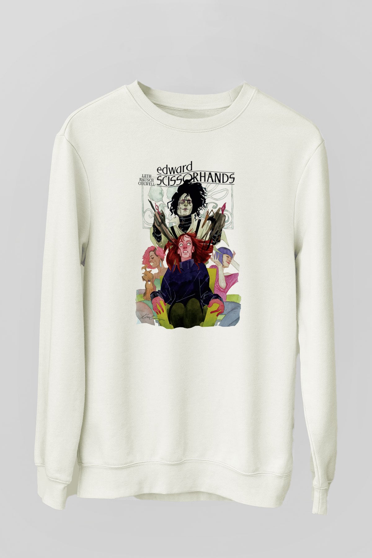 Edward Scissorhands Beyaz Unisex Sweatshirt