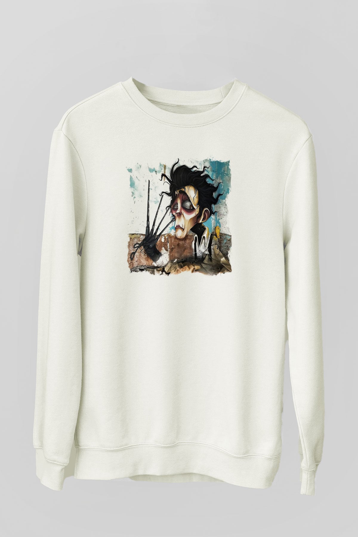 Edward Scissorhands Beyaz Unisex Sweatshirt