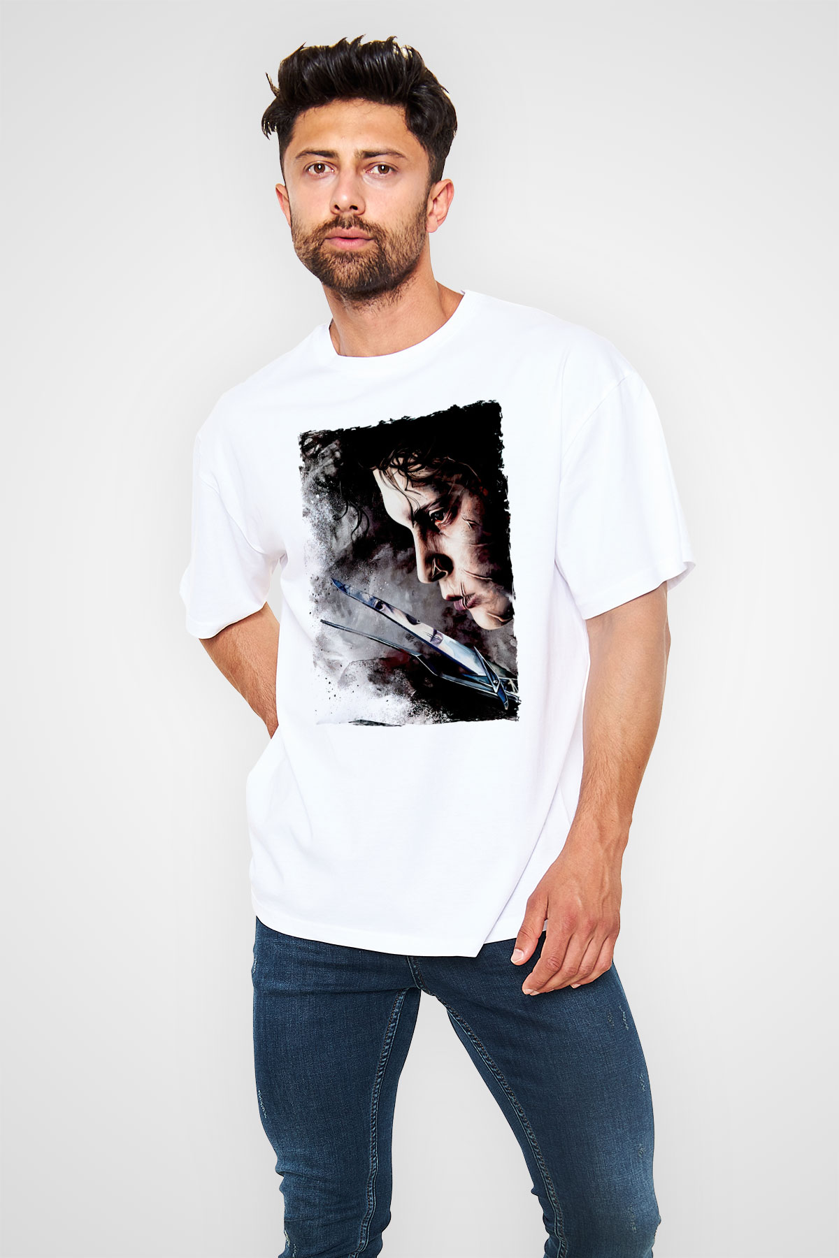 Edward Scissorhands Beyaz Unisex Tişört