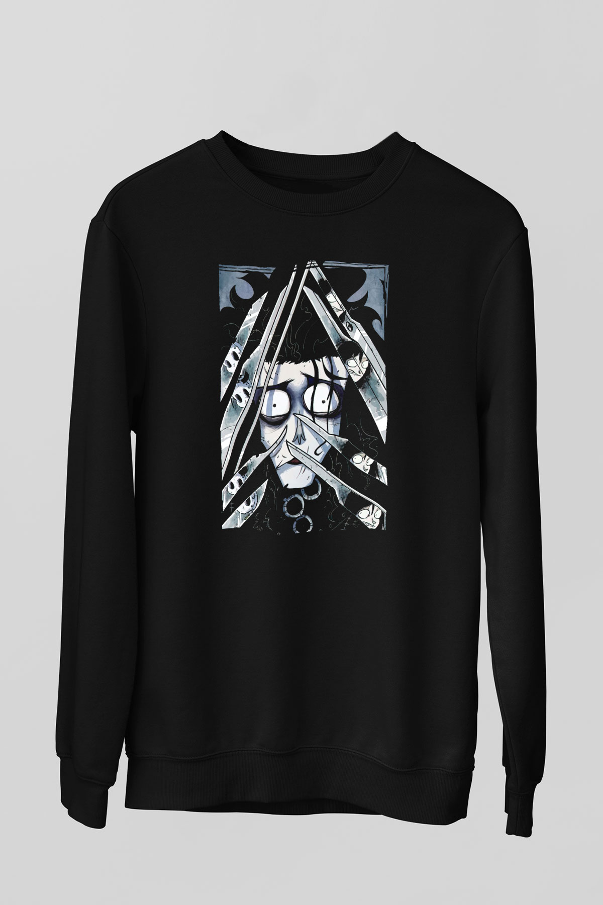 Edward Scissorhands Siyah Unisex  Sweatshirt