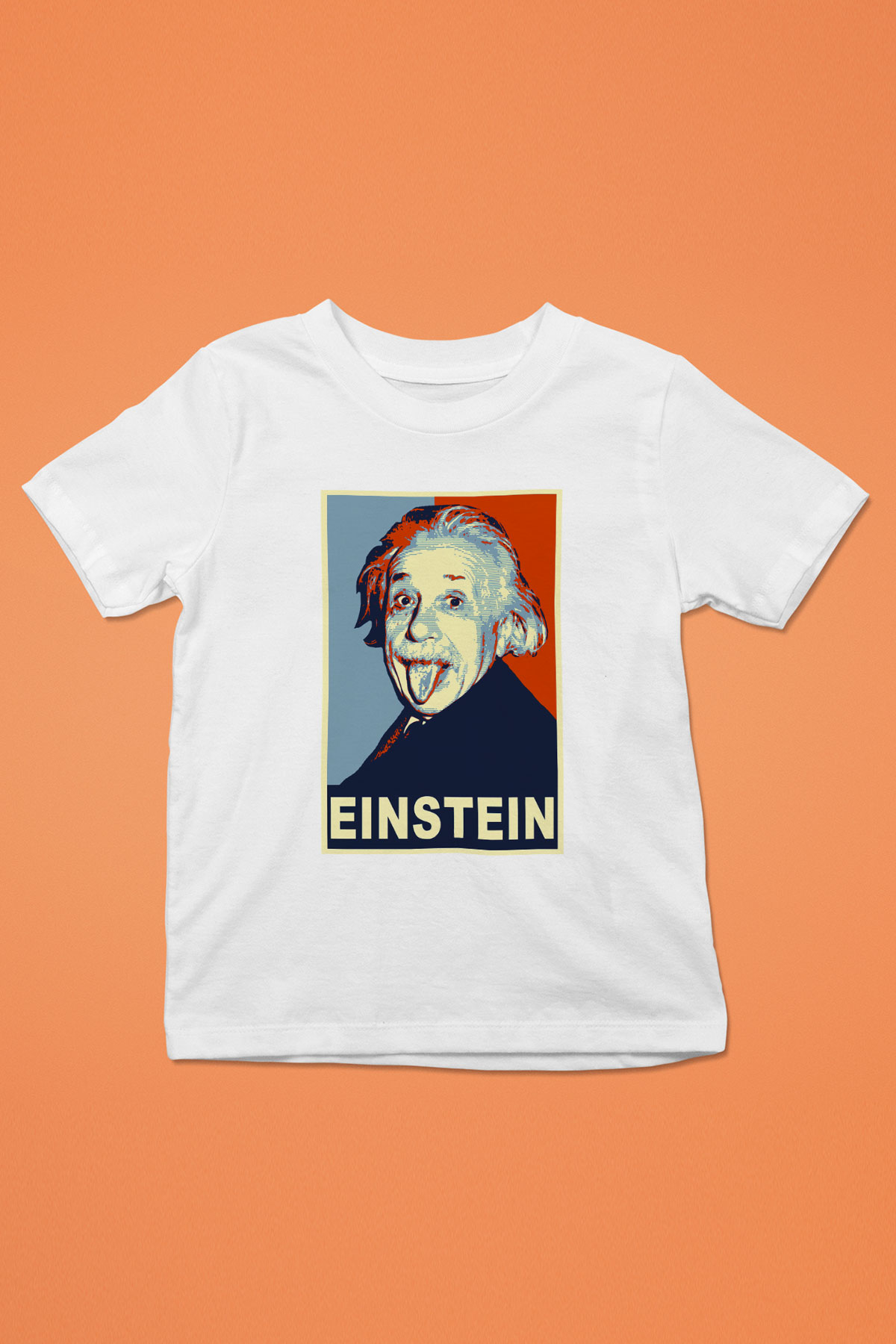 Einstein Baskılı Beyaz Unisex Çocuk Tişört