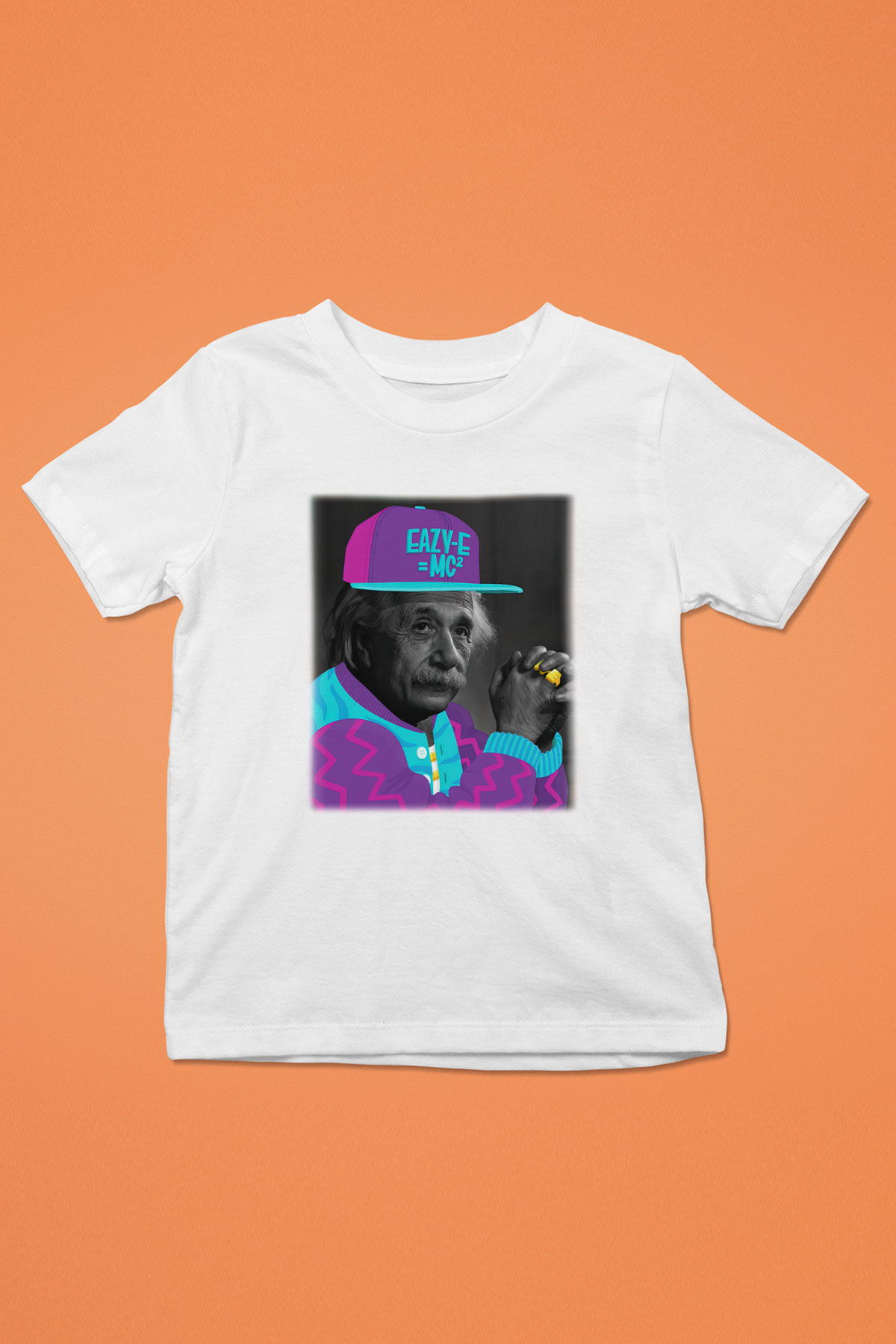 Einstein Baskılı Beyaz Unisex Çocuk Tişört