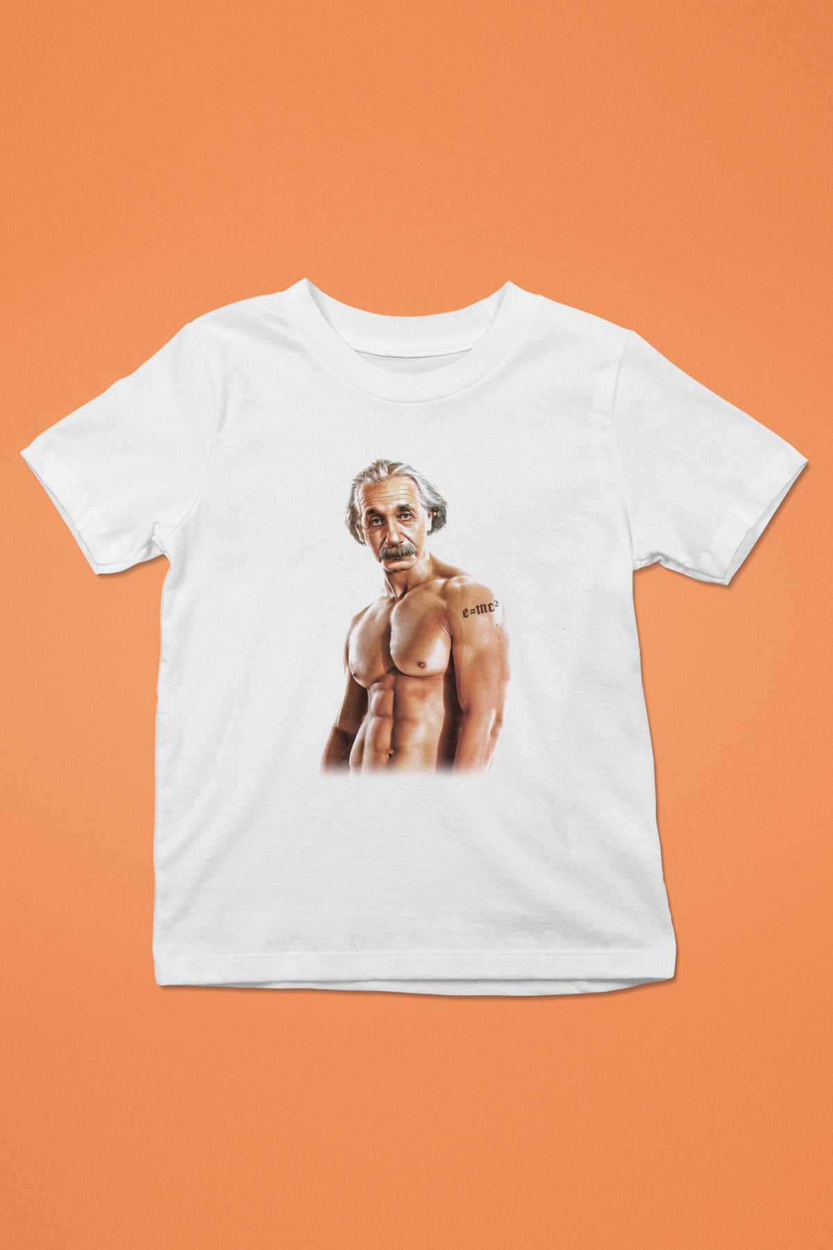 Einstein Baskılı Beyaz Unisex Çocuk Tişört