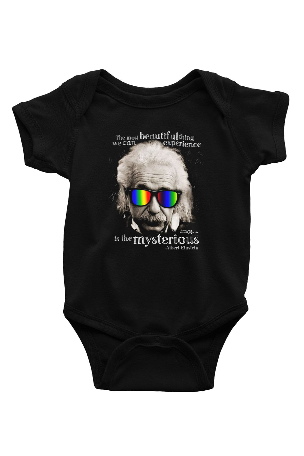 Einstein Baskılı Siyah Bebek Body - Zıbın