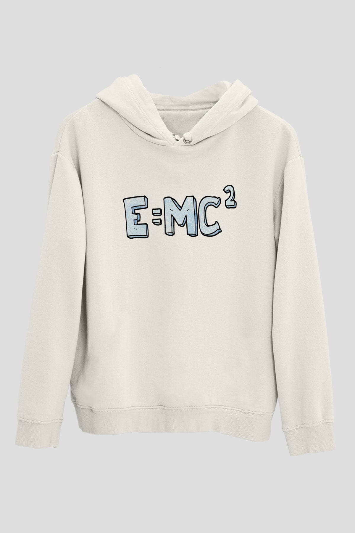 Einstein Beyaz Unisex Kapşonlu Sweatshirt