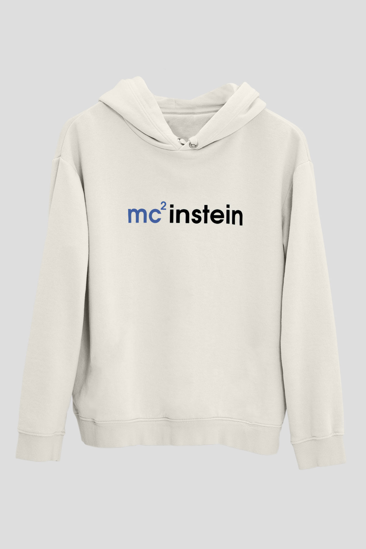 Einstein Beyaz Unisex Kapşonlu Sweatshirt
