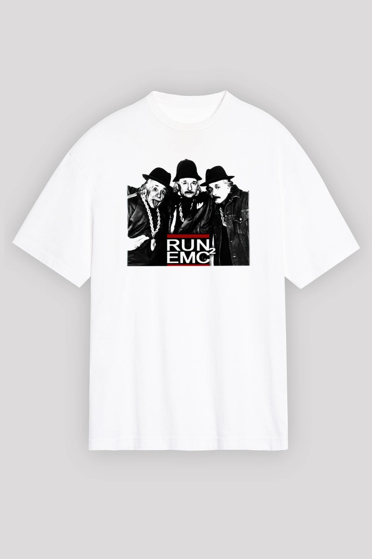 Einstein Beyaz Unisex Oversize Tişört T-Shirt