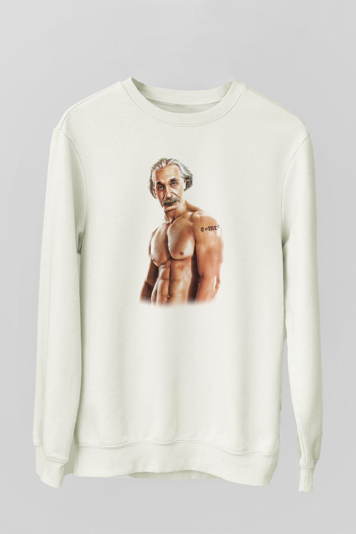 Einstein Beyaz Unisex Sweatshirt