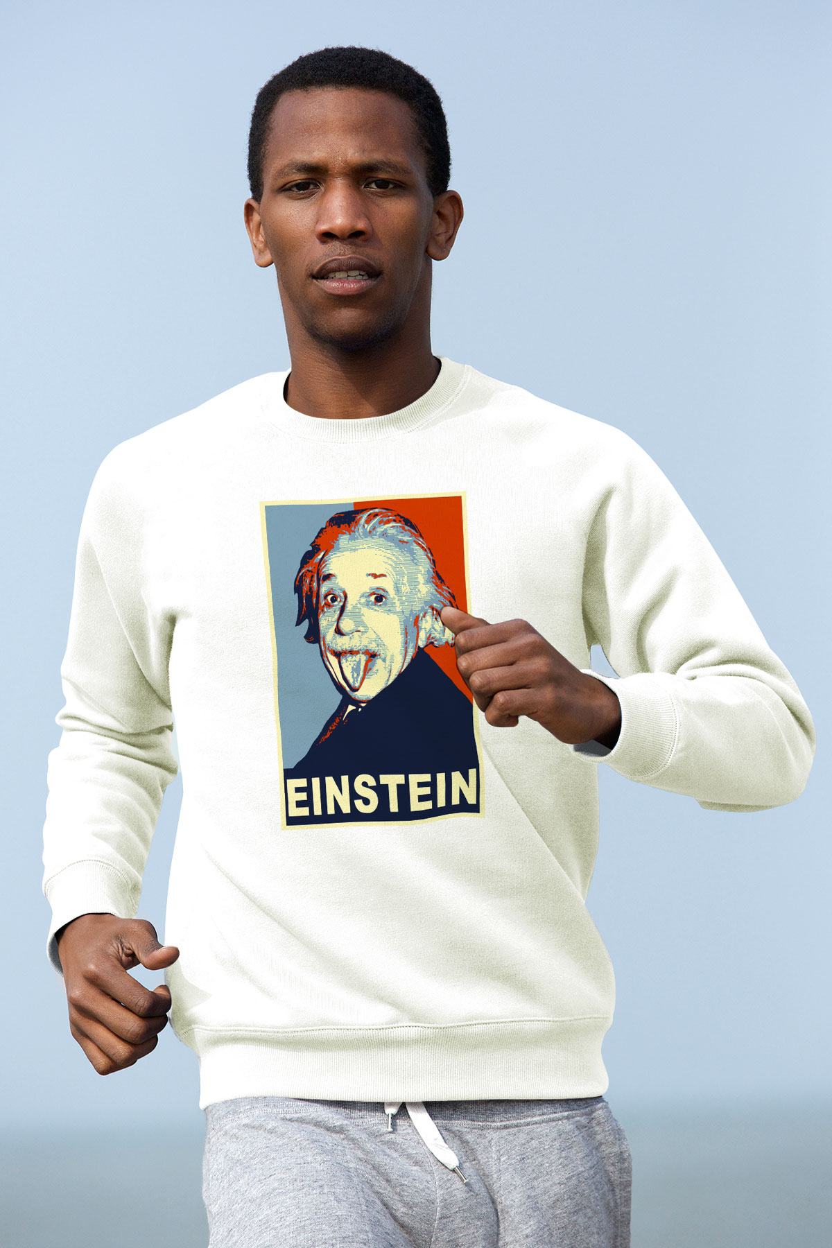 Einstein Beyaz Unisex Sweatshirt