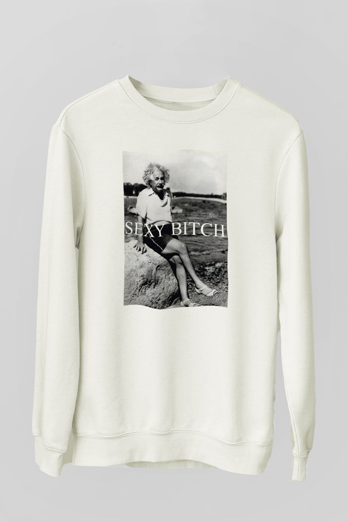 Einstein Beyaz Unisex Sweatshirt