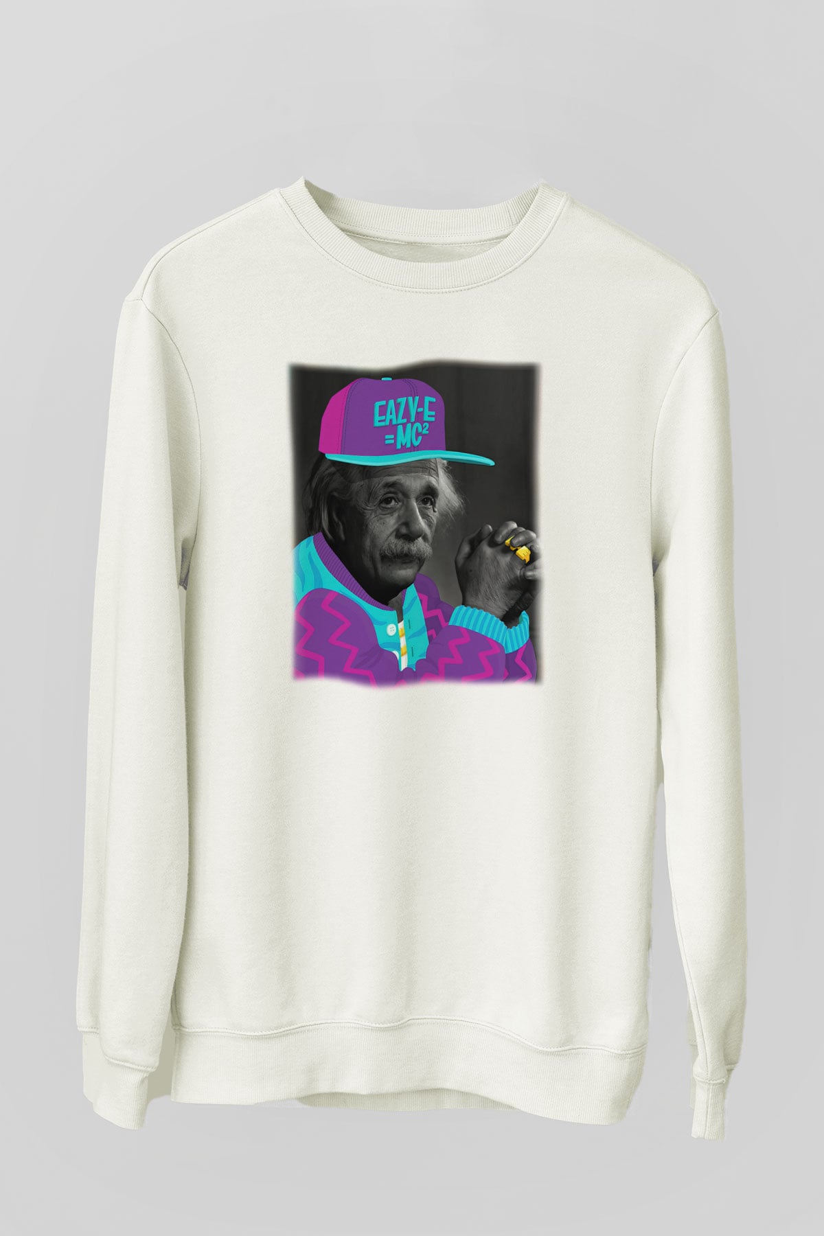 Einstein Beyaz Unisex Sweatshirt