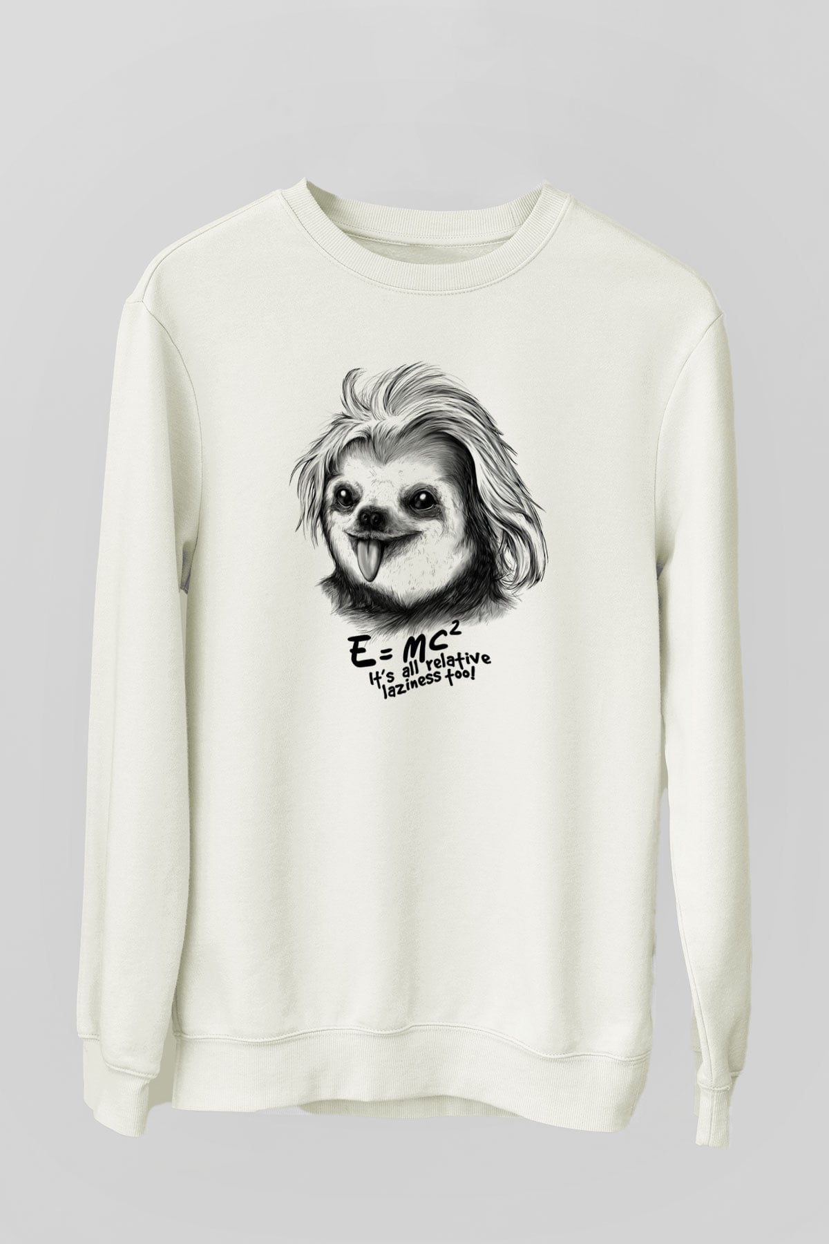 Einstein Beyaz Unisex Sweatshirt
