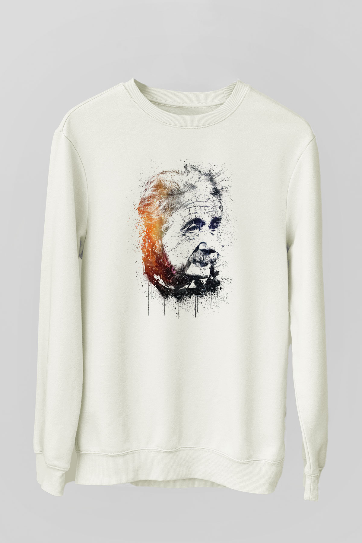 Einstein Beyaz Unisex Sweatshirt