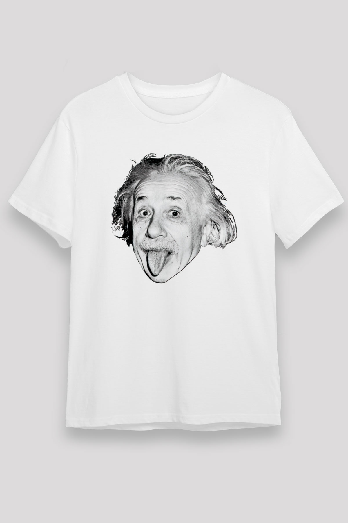 Einstein Beyaz Unisex Tişört T-Shirt - TişörtFabrikası