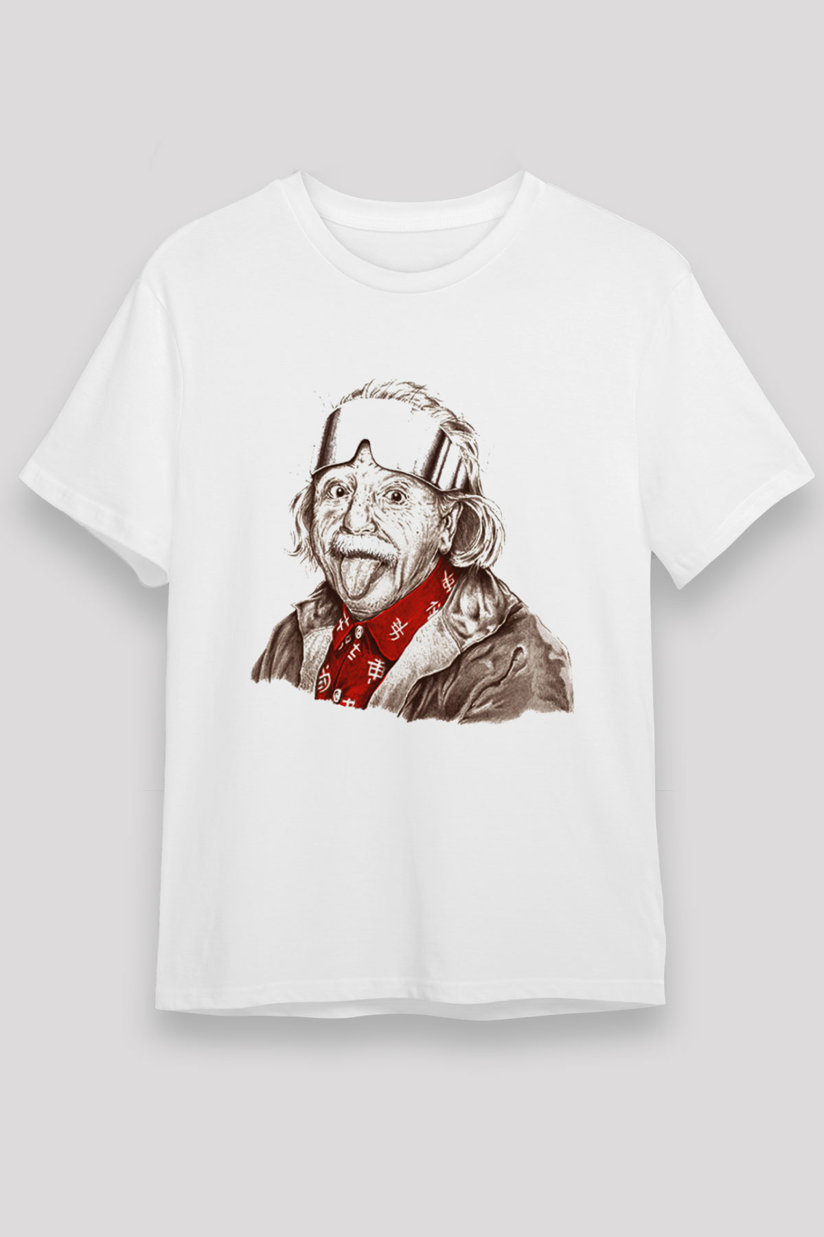 Einstein Beyaz Unisex Tişört T-Shirt - TişörtFabrikası