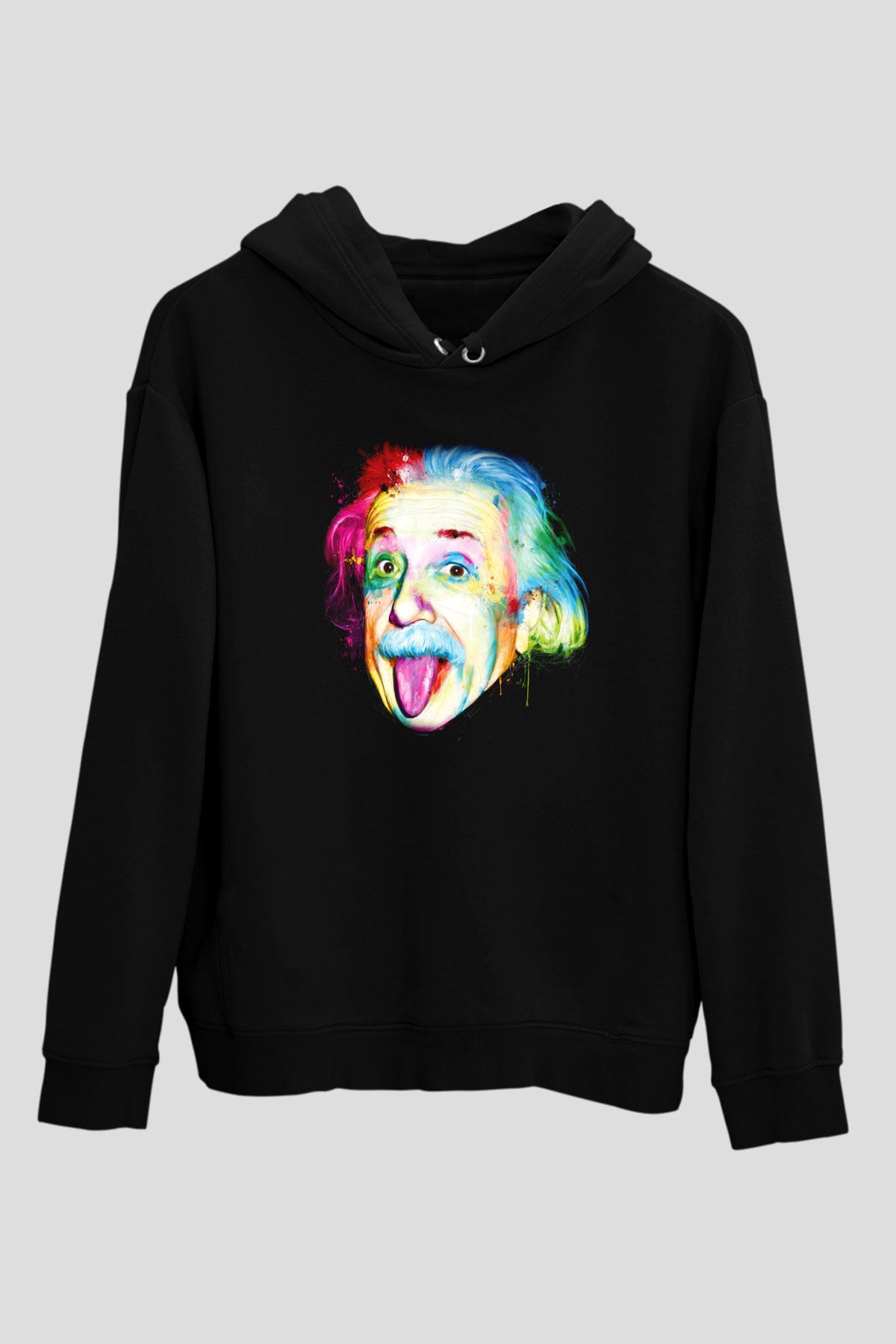 Einstein Siyah Unisex Hoodie
