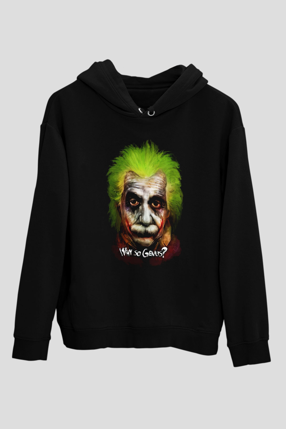 Einstein Siyah Unisex Hoodie