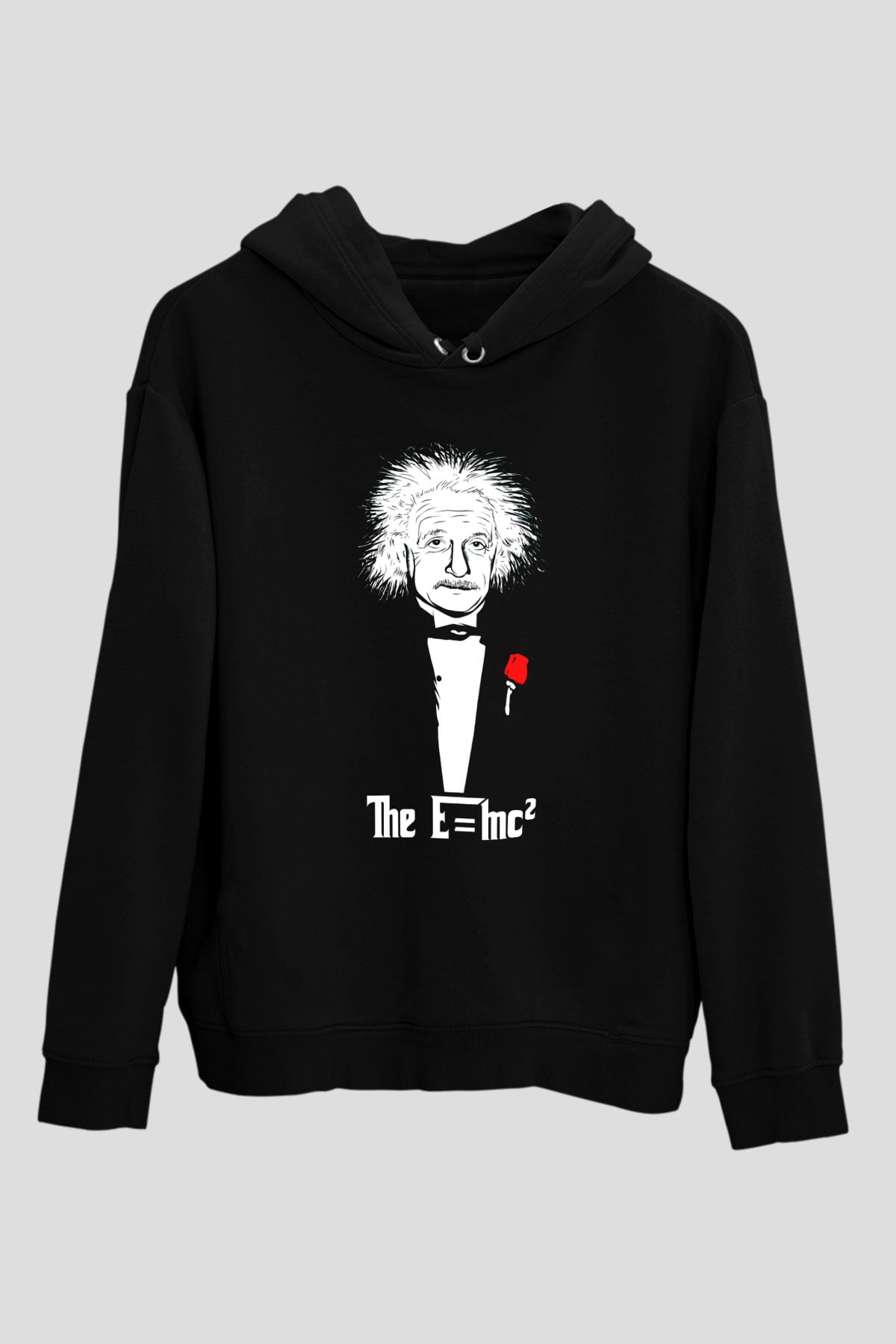 Einstein Siyah Unisex Hoodie