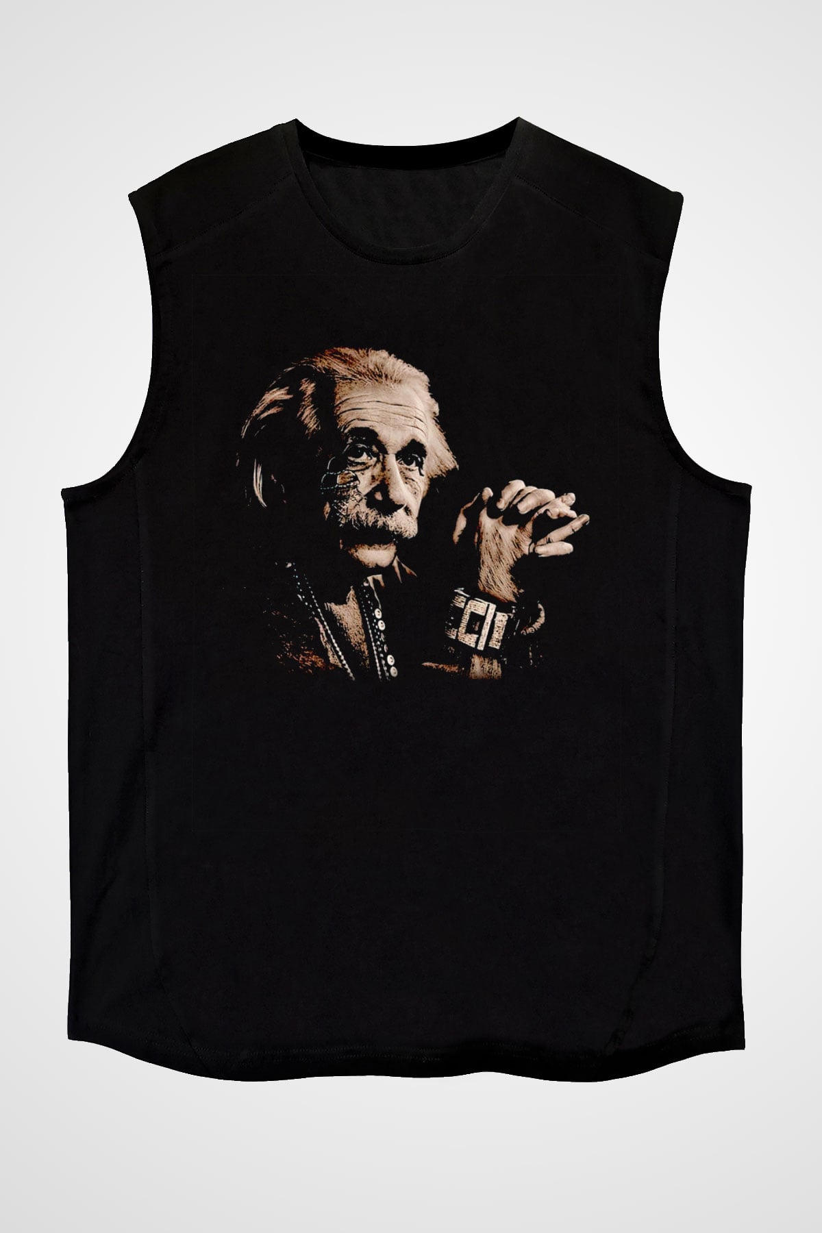 Einstein Siyah Unisex Kolsuz Tişört